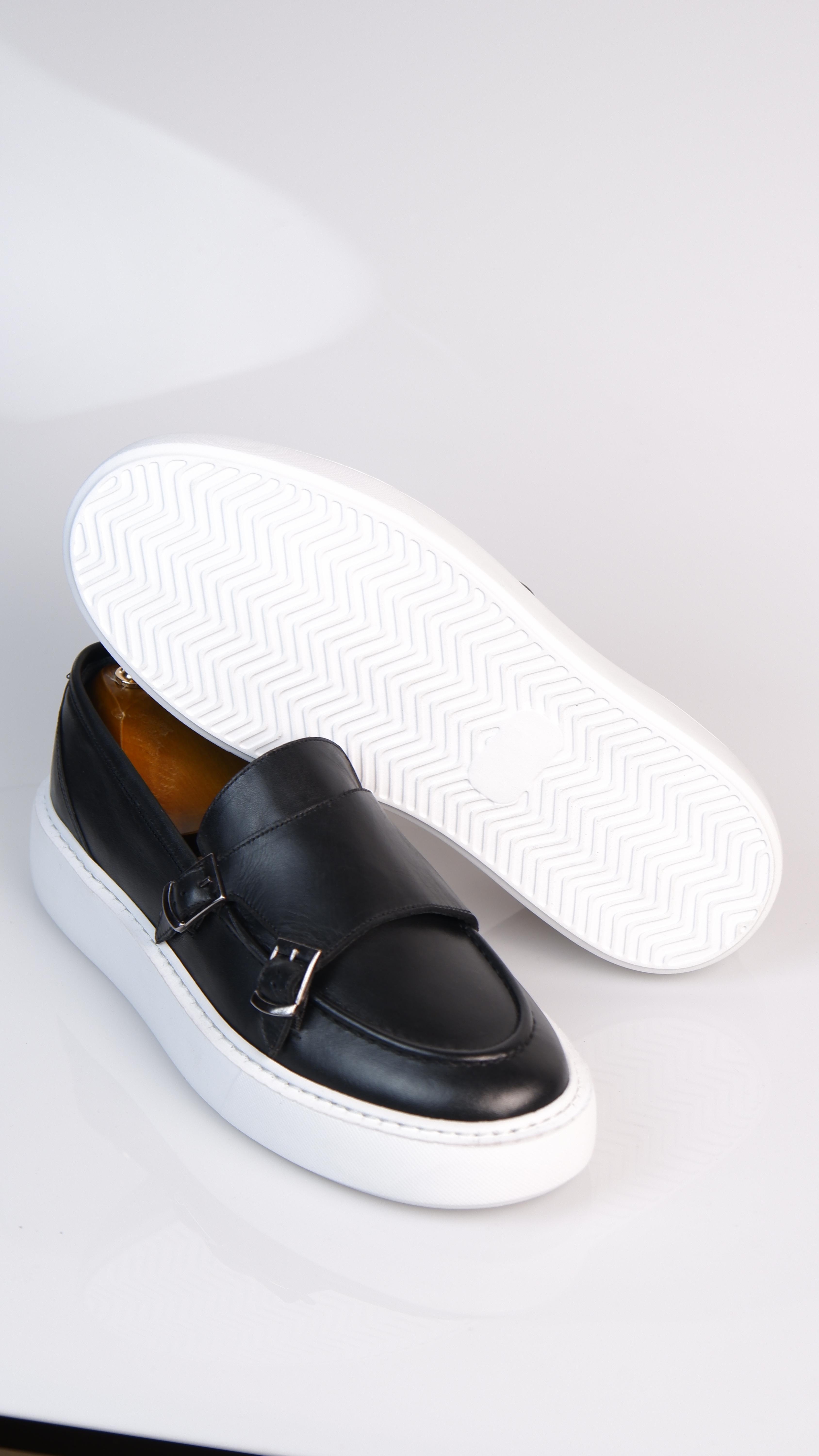 Cait Model Hakiki Natural Deri Casual Ayakkabı - Siyah B