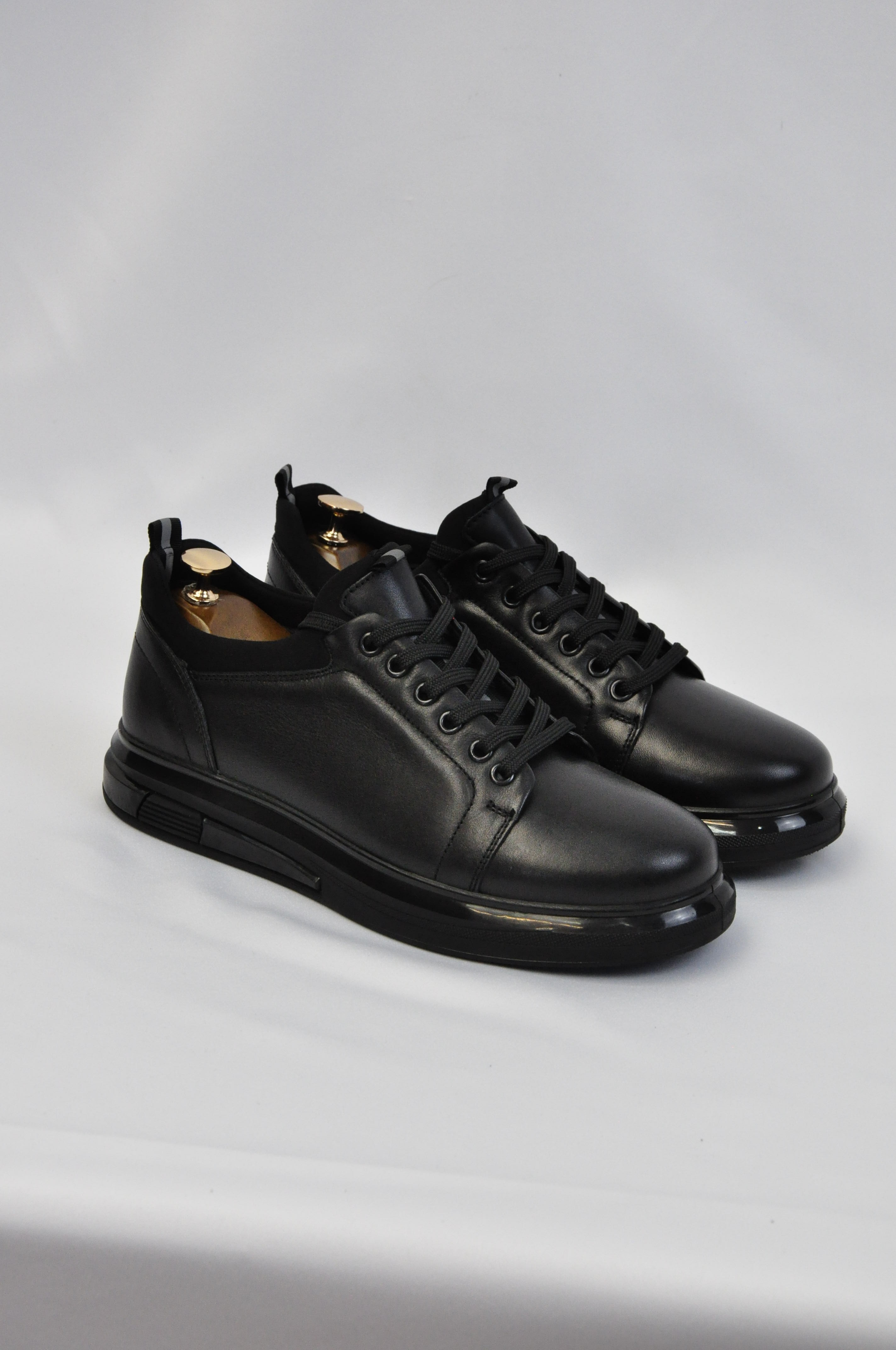 Roma Model Hakiki Natural Deri Sneaker Ayakkabı - Siyah