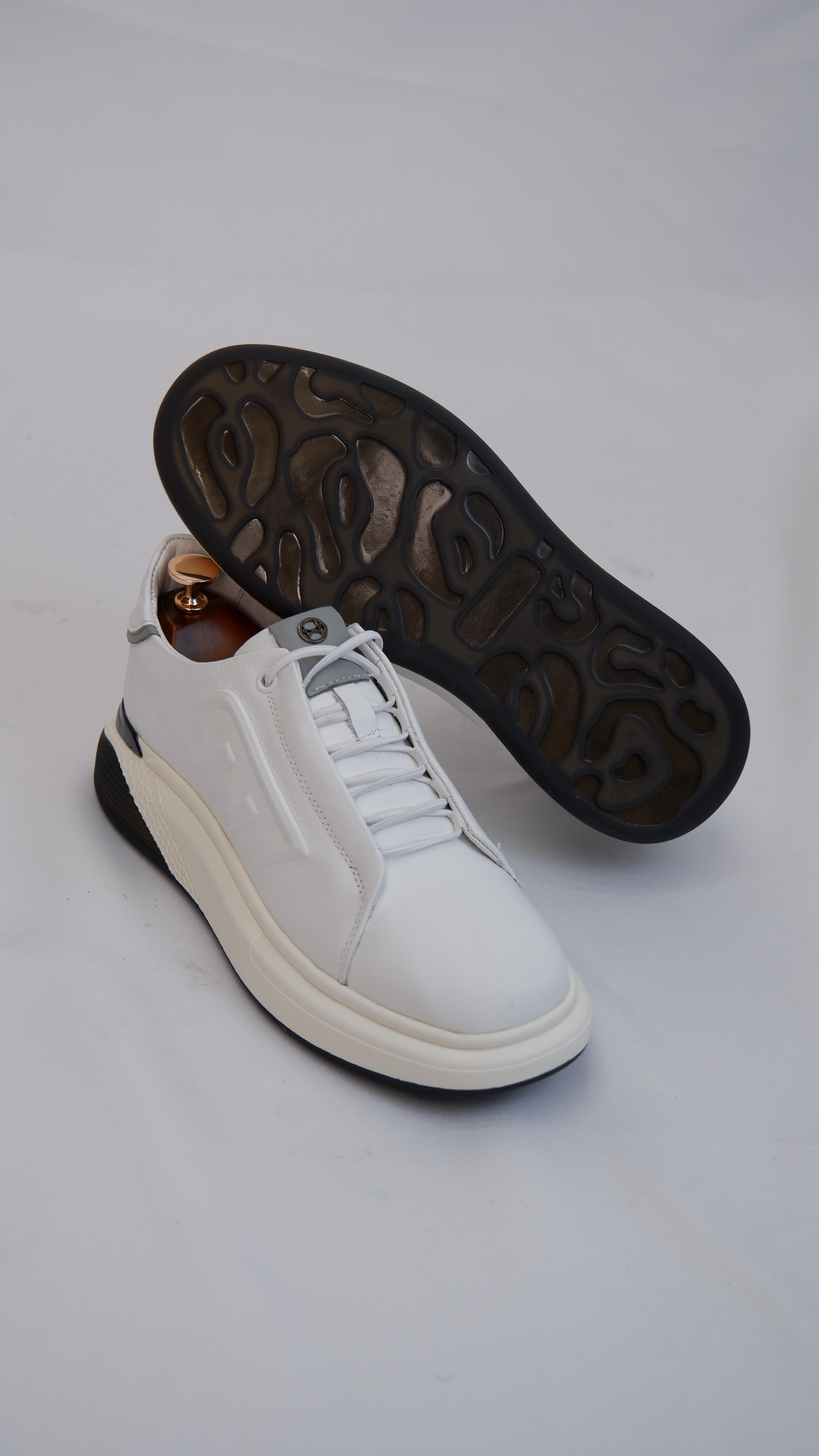 Claw Model Hakiki Natural Deri Köpük Comfort Taban Sneaker Ayakkabı - Grii