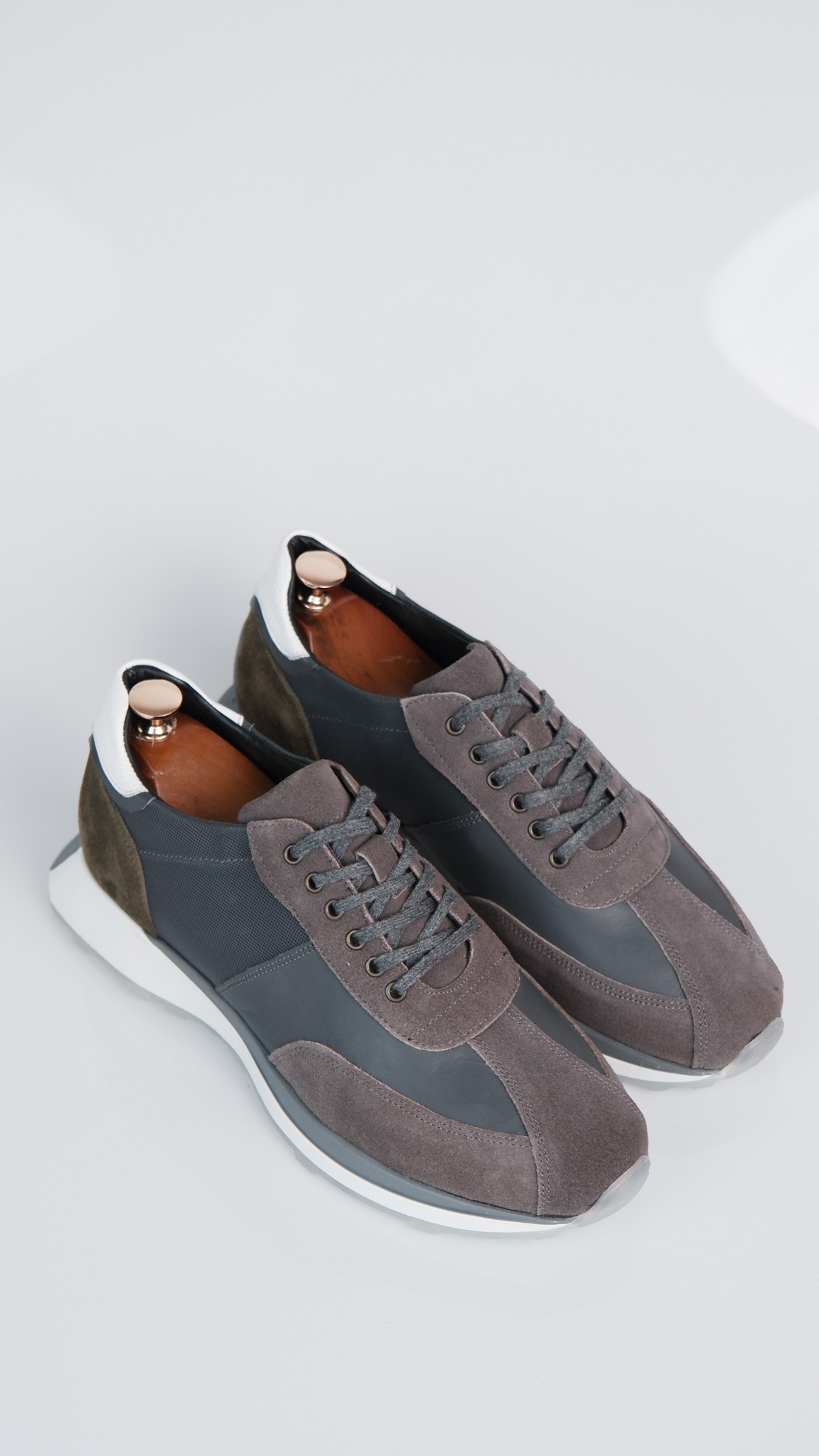 Pirlo Model Hakiki Natural Kombinasyon Deri Sneaker Ayakkabı