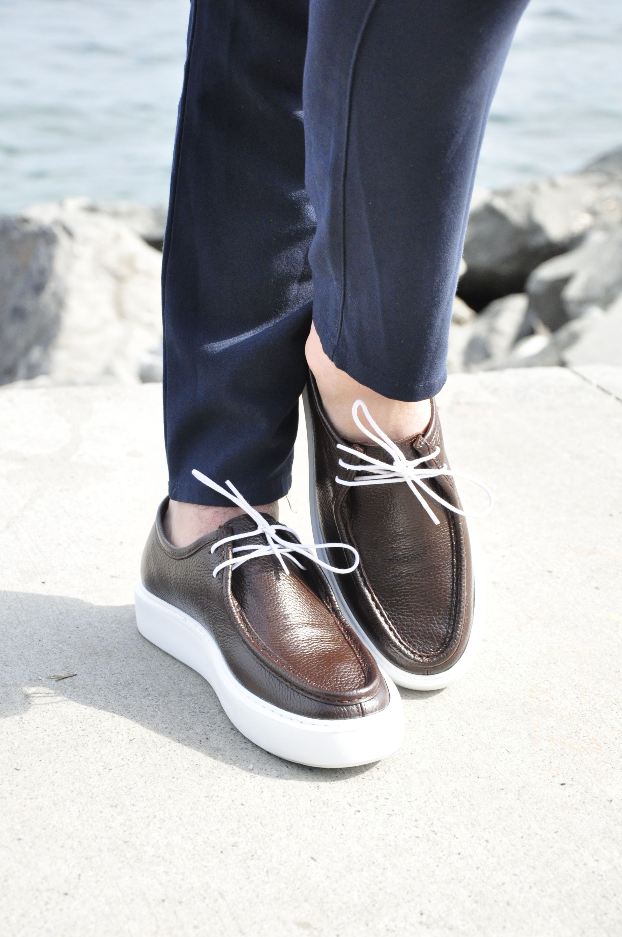 Leo Model Hakiki Natural Floater Deri Loafer Ayakkabı - Kahverengi