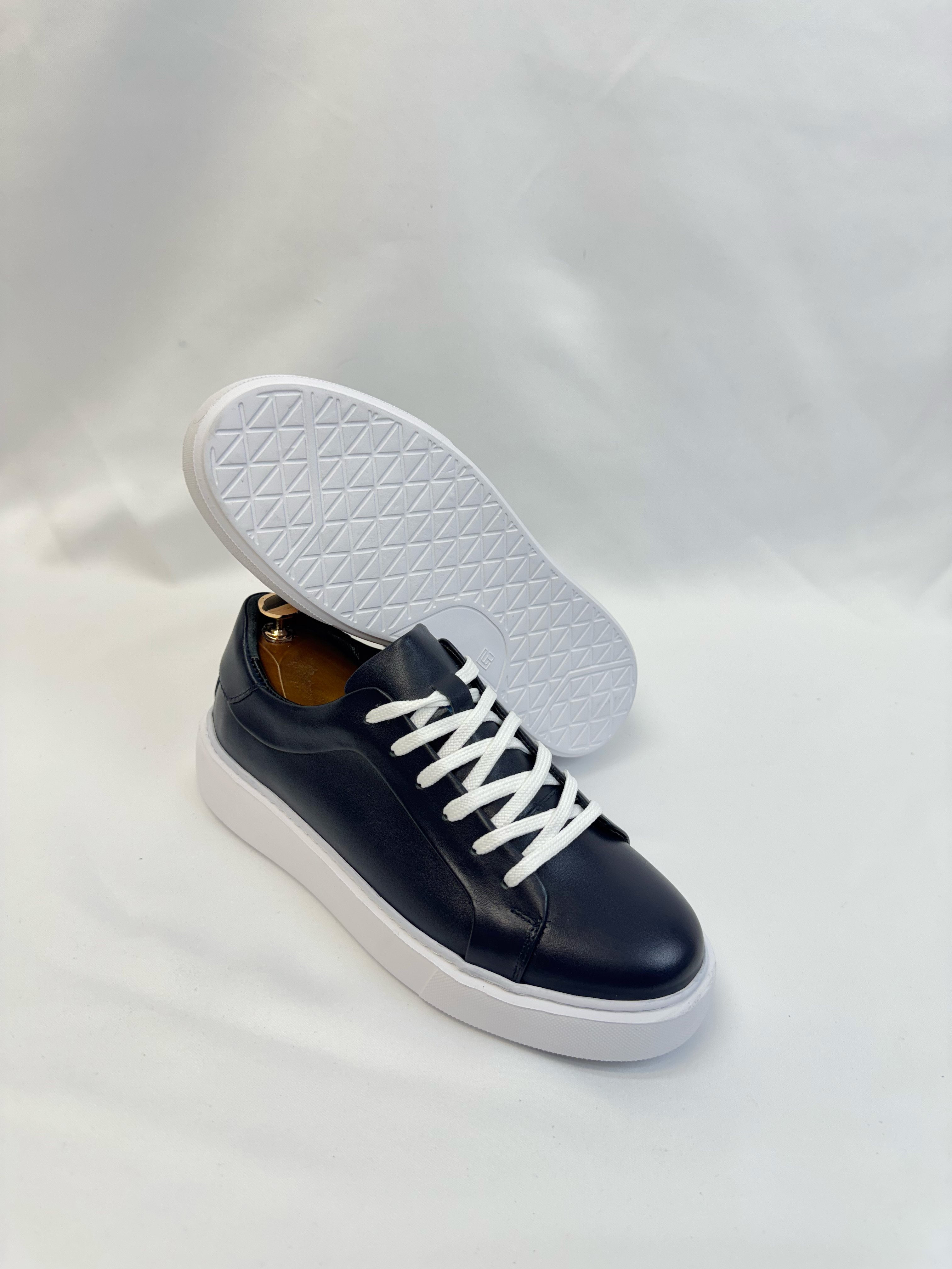 Wraith Model Hakiki Natural Deri Sneaker Ayakkabı - LACİVERT