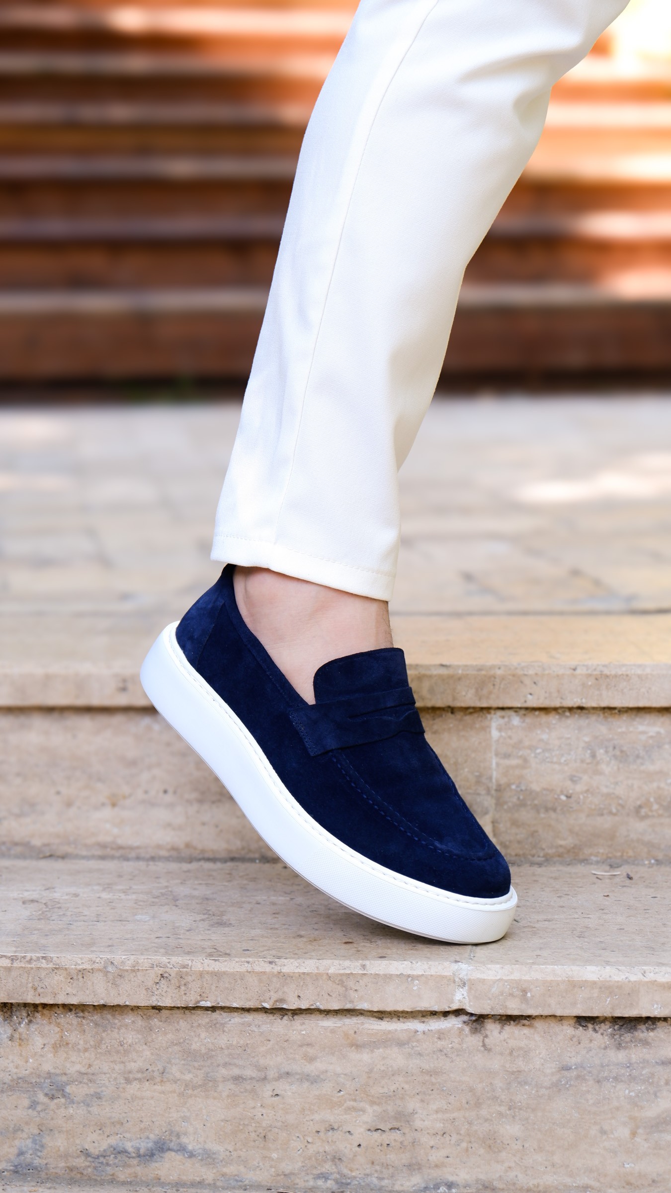 Dumas Model Hakiki Natural Set Deri Loafer Ayakkabı - LACİVERT