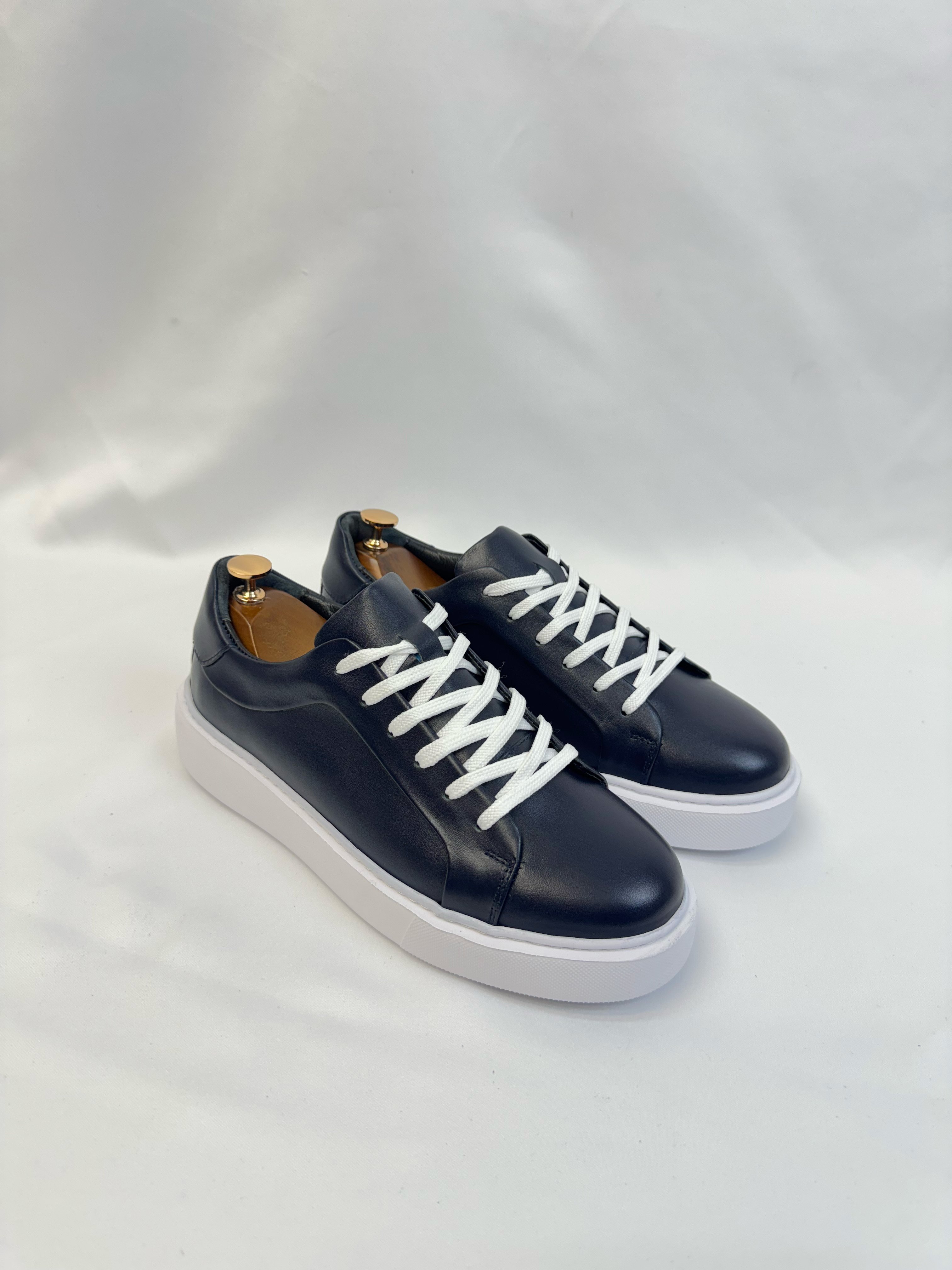 Wraith Model Hakiki Natural Deri Sneaker Ayakkabı - LACİVERT