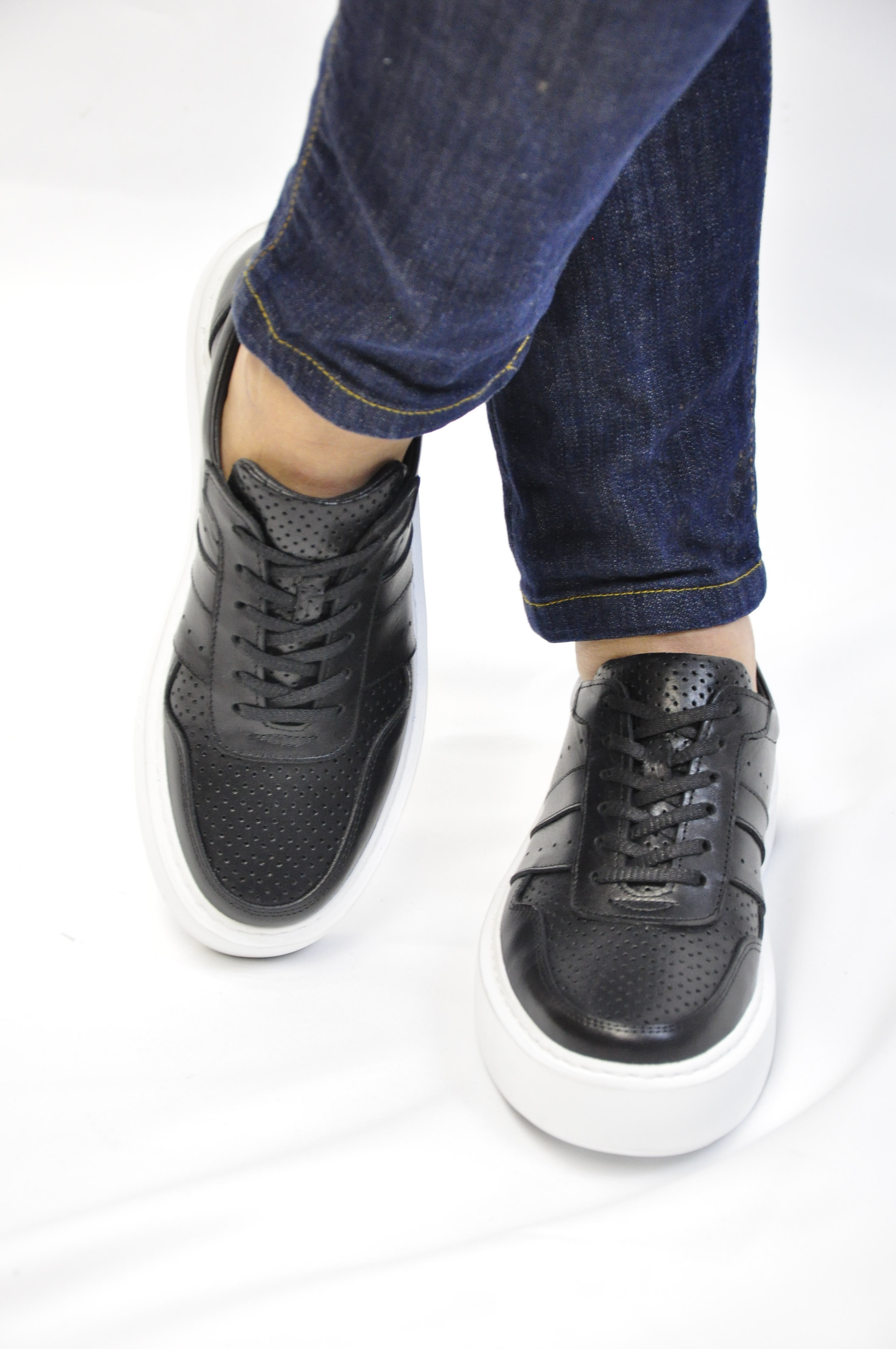 Viper Model Hakiki Natural Deri Sneaker Ayakkabı - Siyah