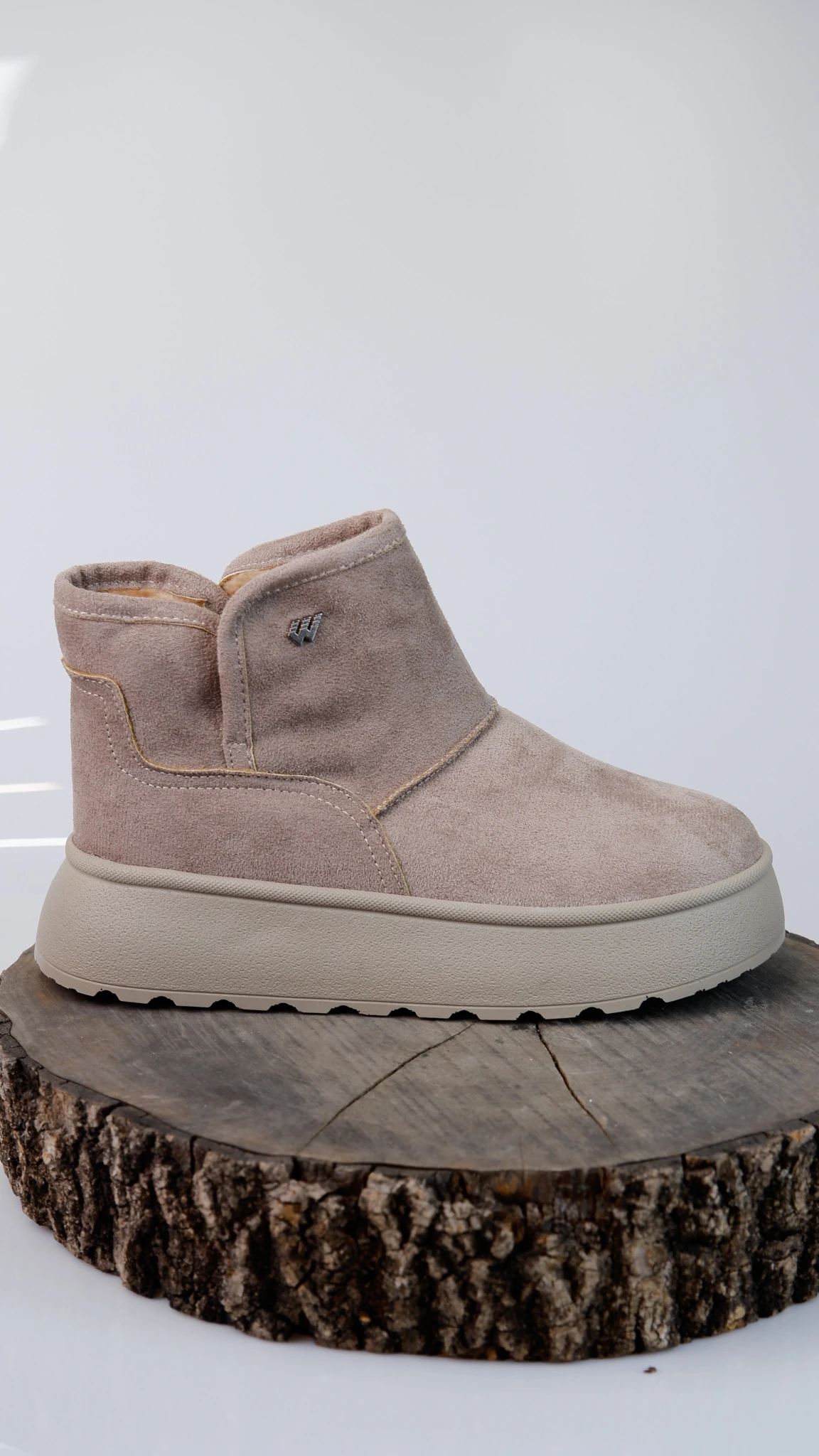 Foundry Model Süet Detaylı Kadın Günlük Bot Ayakkabı - Taş