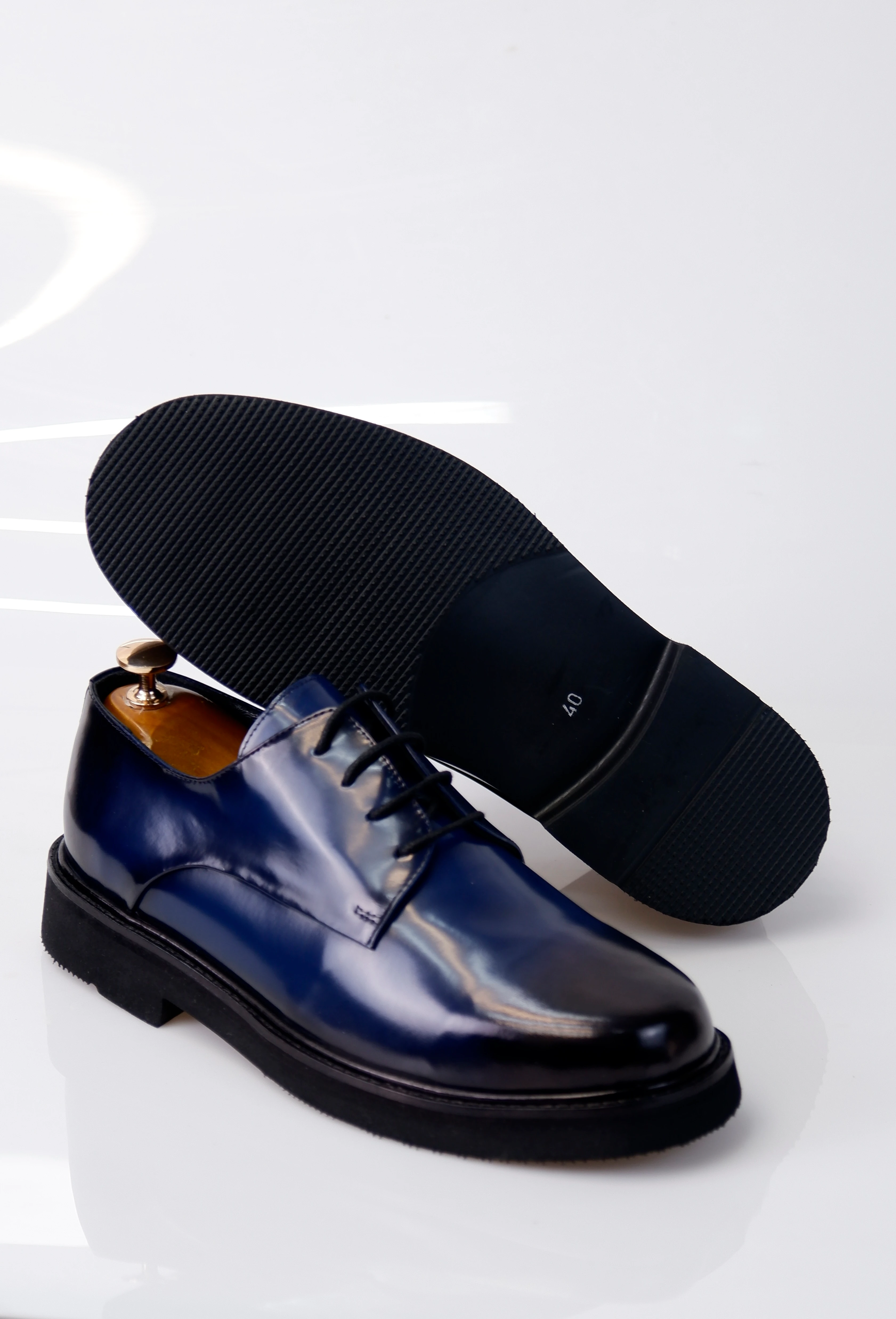 Regent Model Hakiki Natural Açma Deri Casual Ayakkbı - Lacivert Siyah Taban