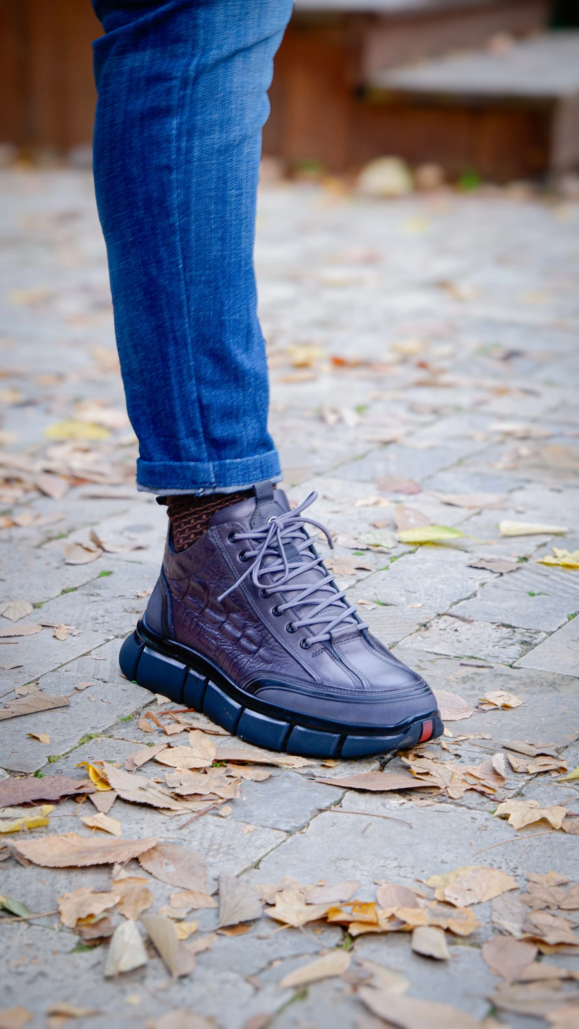 Reptile Model Hakiki Natural Deri Sneaker Ayakabı