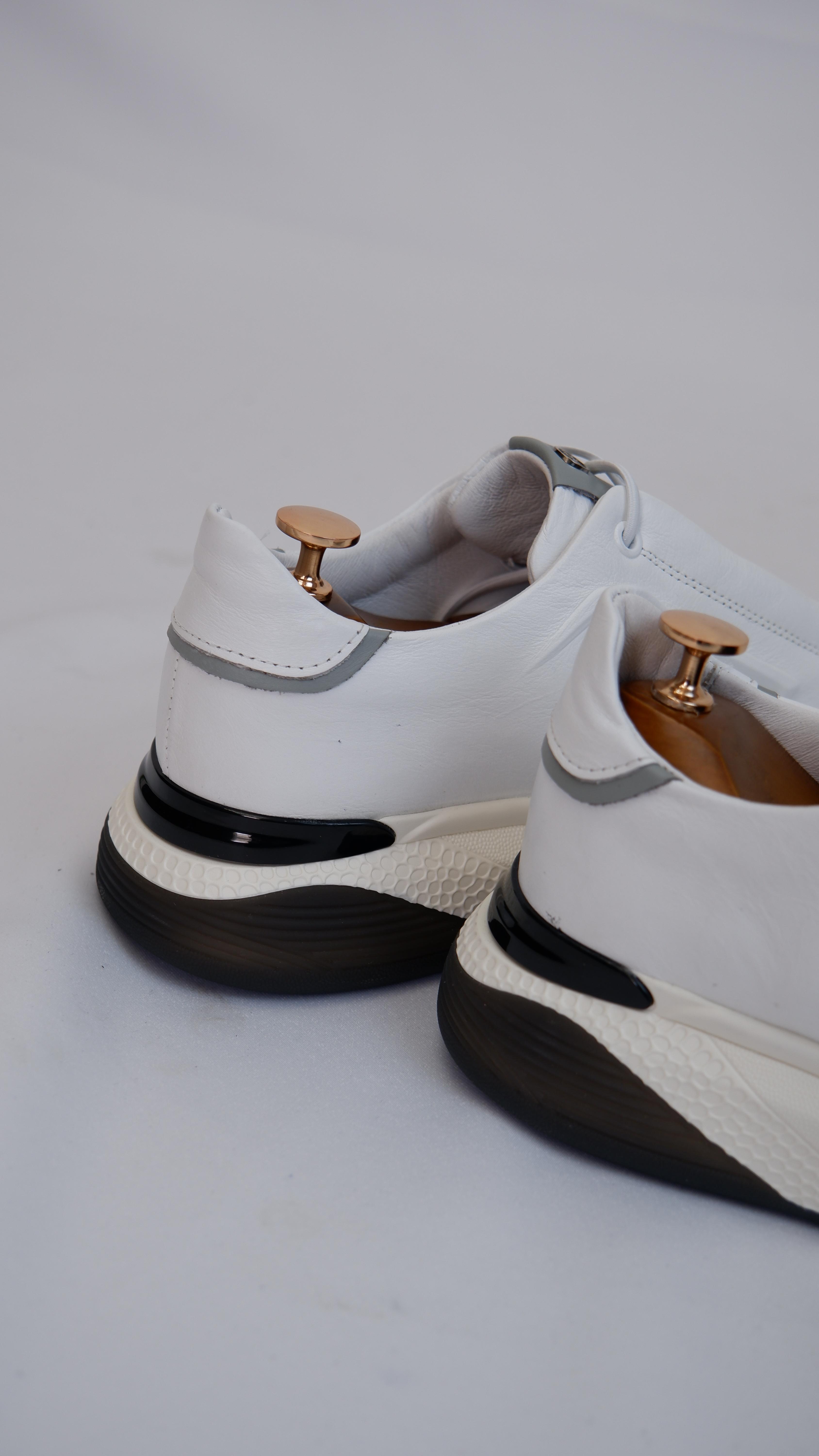 Claw Model Hakiki Natural Deri Köpük Comfort Taban Sneaker Ayakkabı - Grii