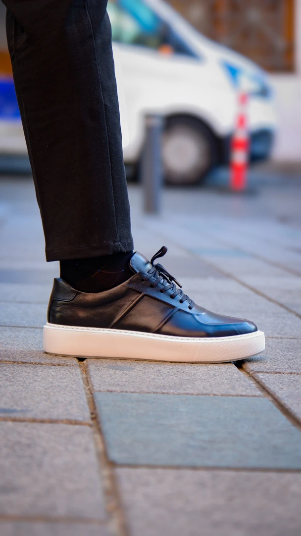 Navy Model hakiki Natural Deri Sneaker Ayakkabı