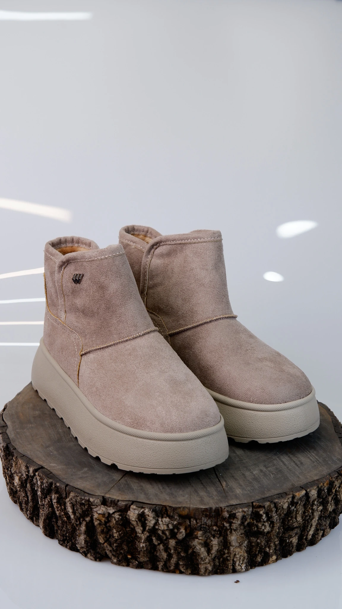 Foundry Model Süet Detaylı Kadın Günlük Bot Ayakkabı - Taş