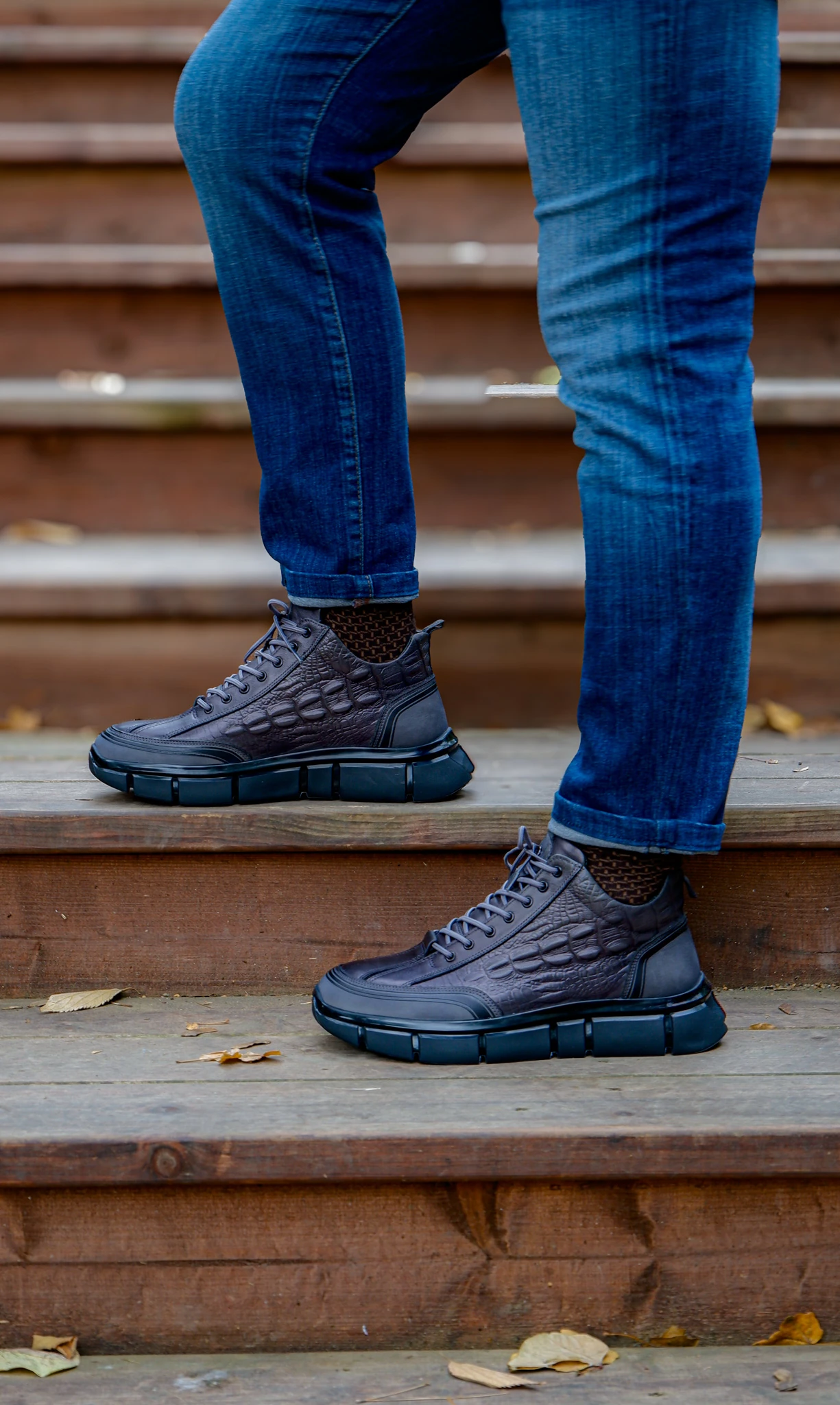 Reptile Model Hakiki Natural Deri Sneaker Ayakabı