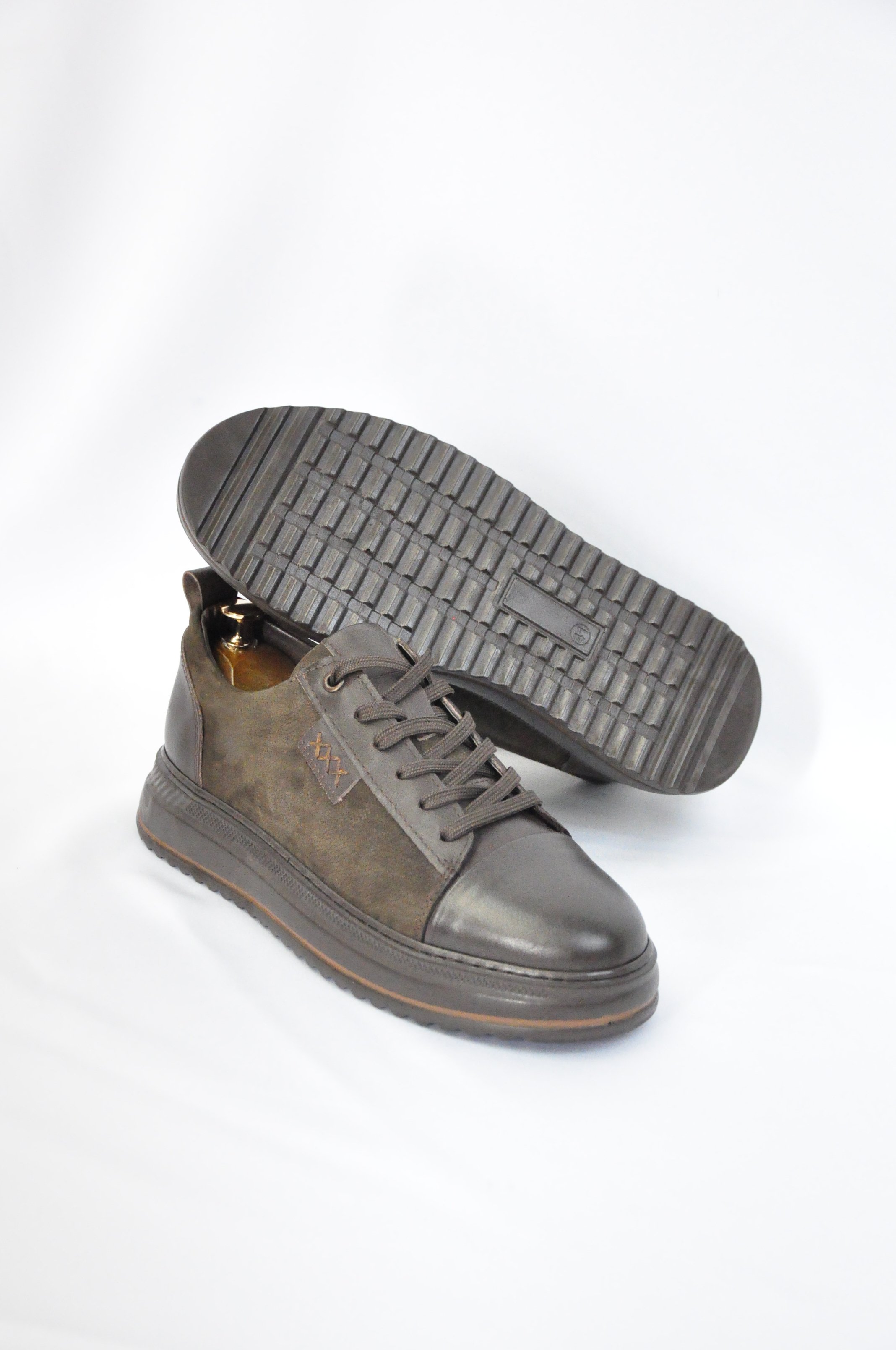 Oslo V2 Model Hakiki Natural Deri Sneaker Ayakkabı - Kahverengi