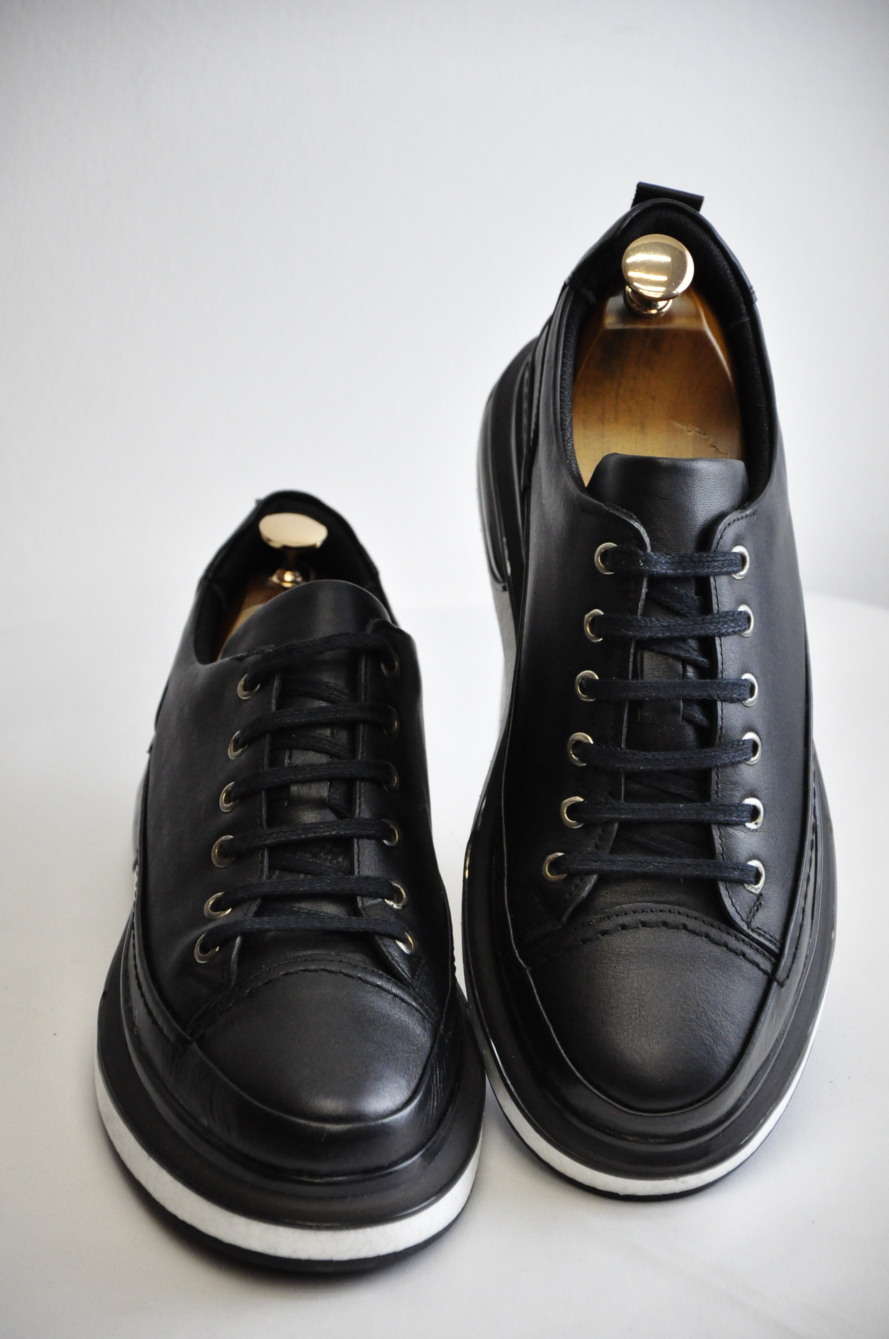 Pekin Model Hakiki Natural Deri Sneaker Ayakkabı - Siyah