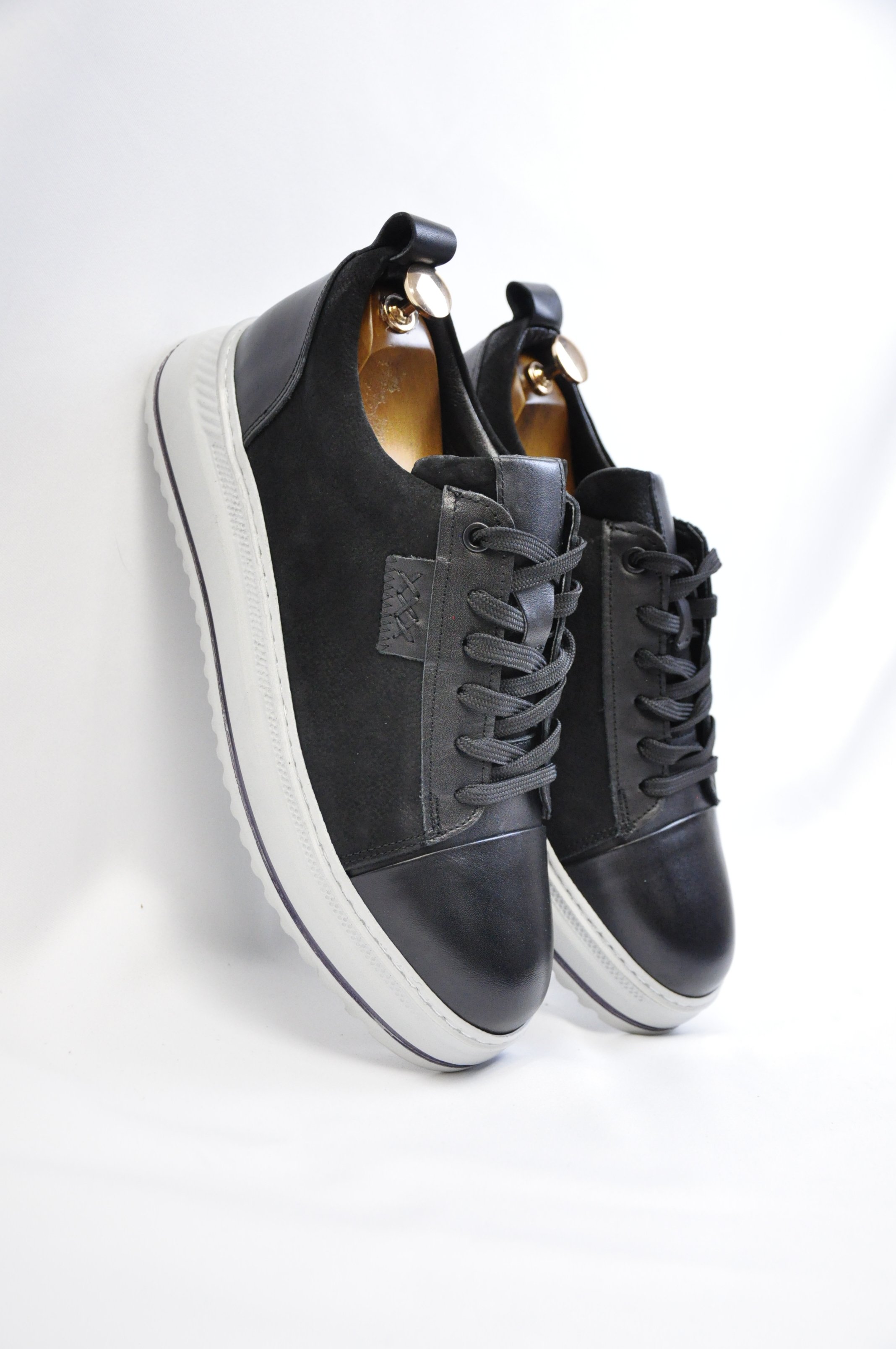 Oslo V2 Model Hakiki Natural Deri Sneaker Ayakkabı - Siyah