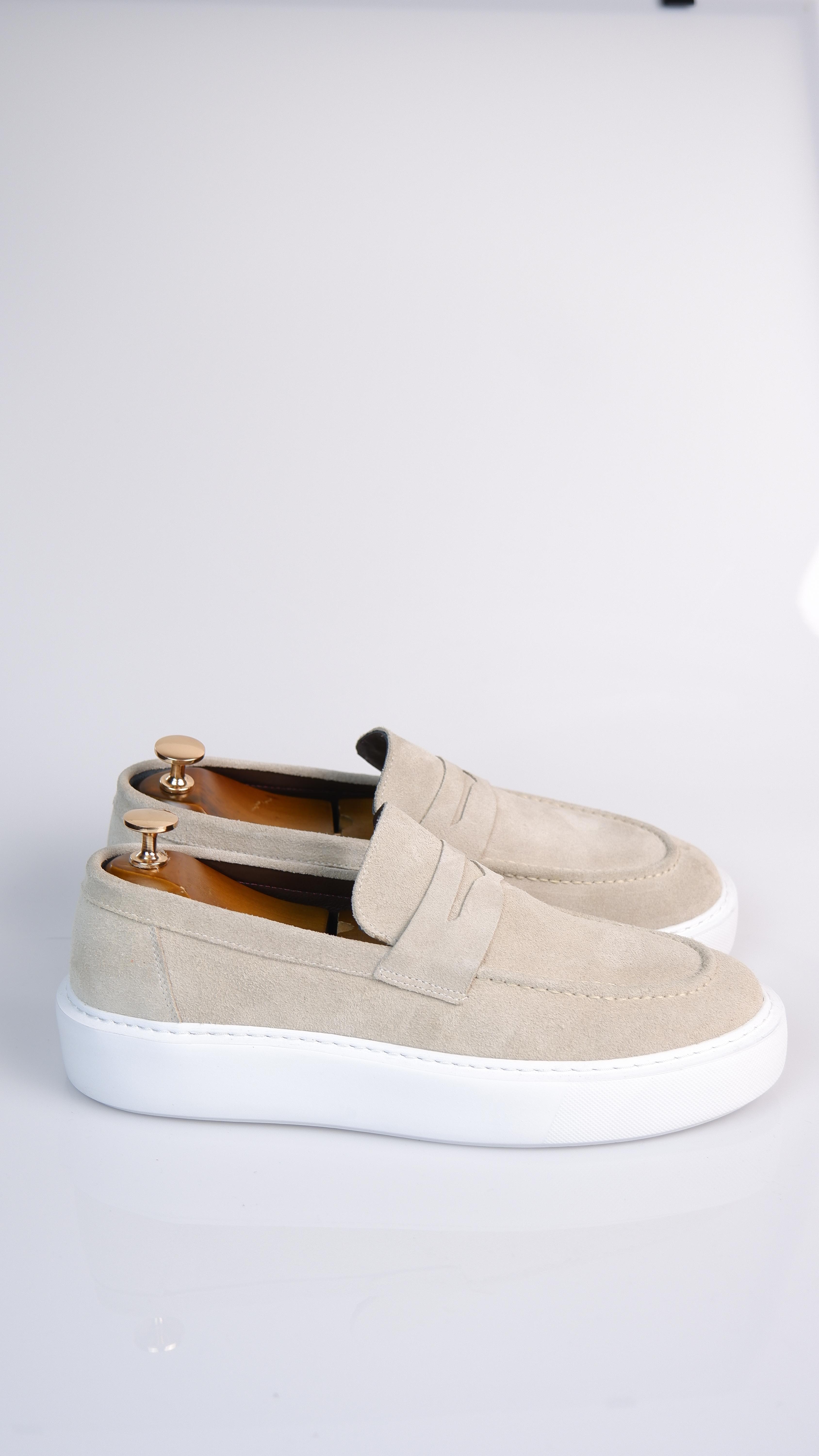 Dumas Model Hakiki Natural Set Deri Loafer Ayakkabı - Bej