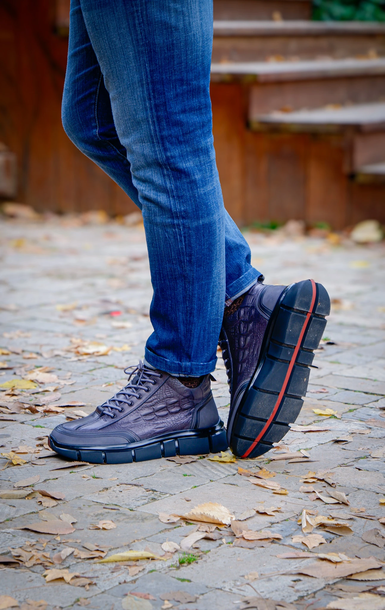 Reptile Model Hakiki Natural Deri Sneaker Ayakabı