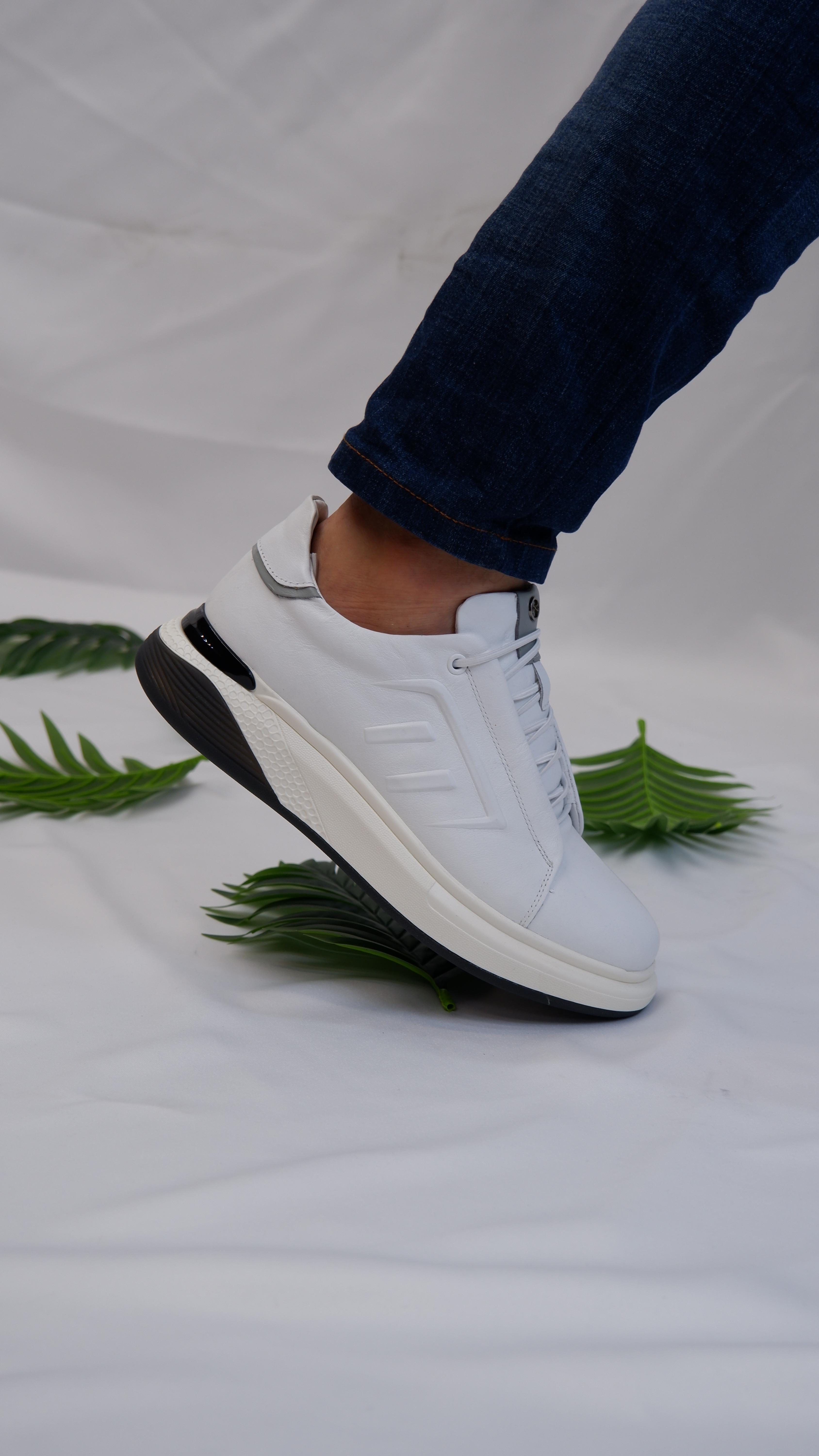 Claw Model Hakiki Natural Deri Köpük Comfort Taban Sneaker Ayakkabı - Grii