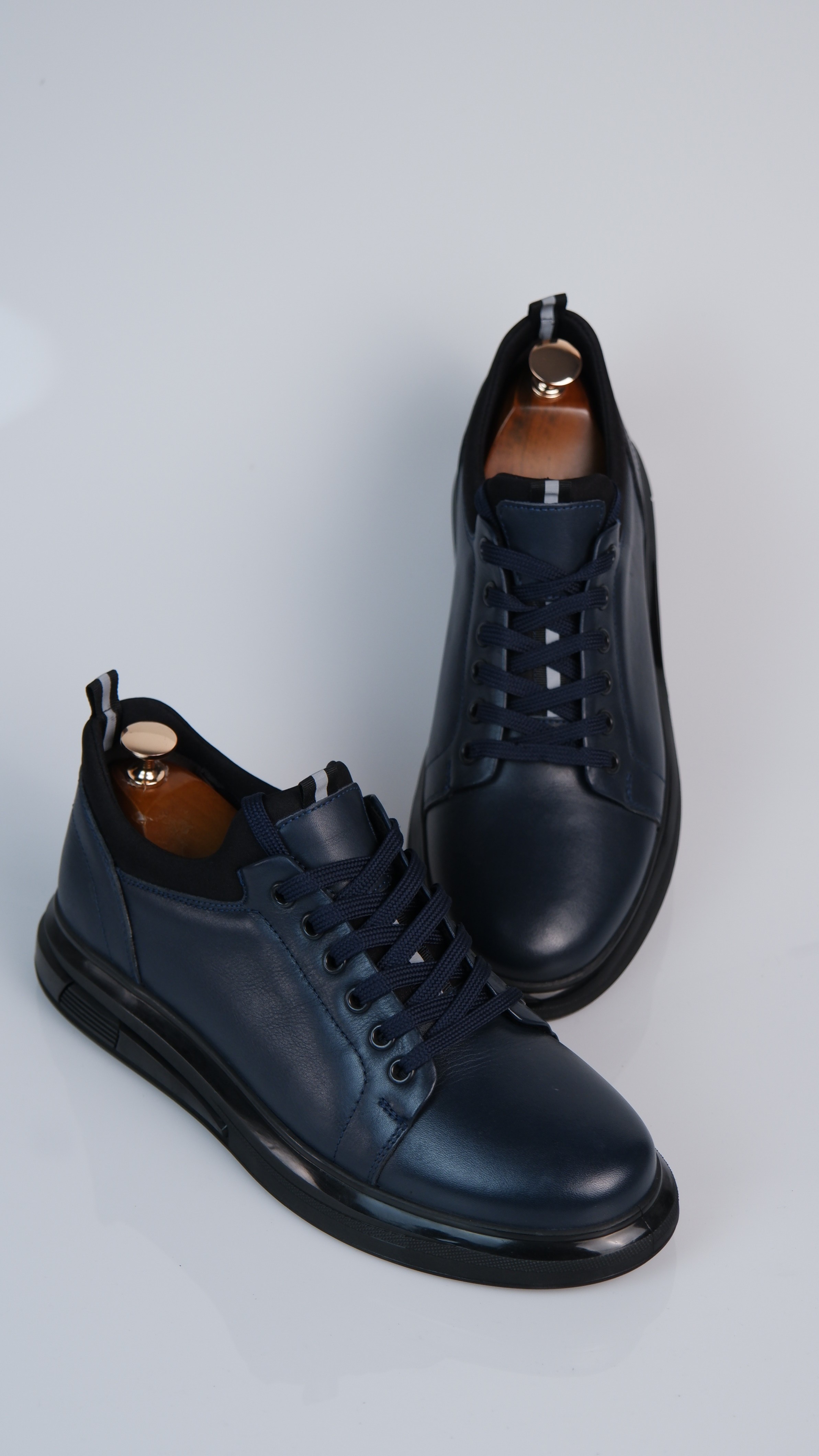 Roma Model Hakiki Natural Deri Sneaker Ayakkabı - LACİVERT