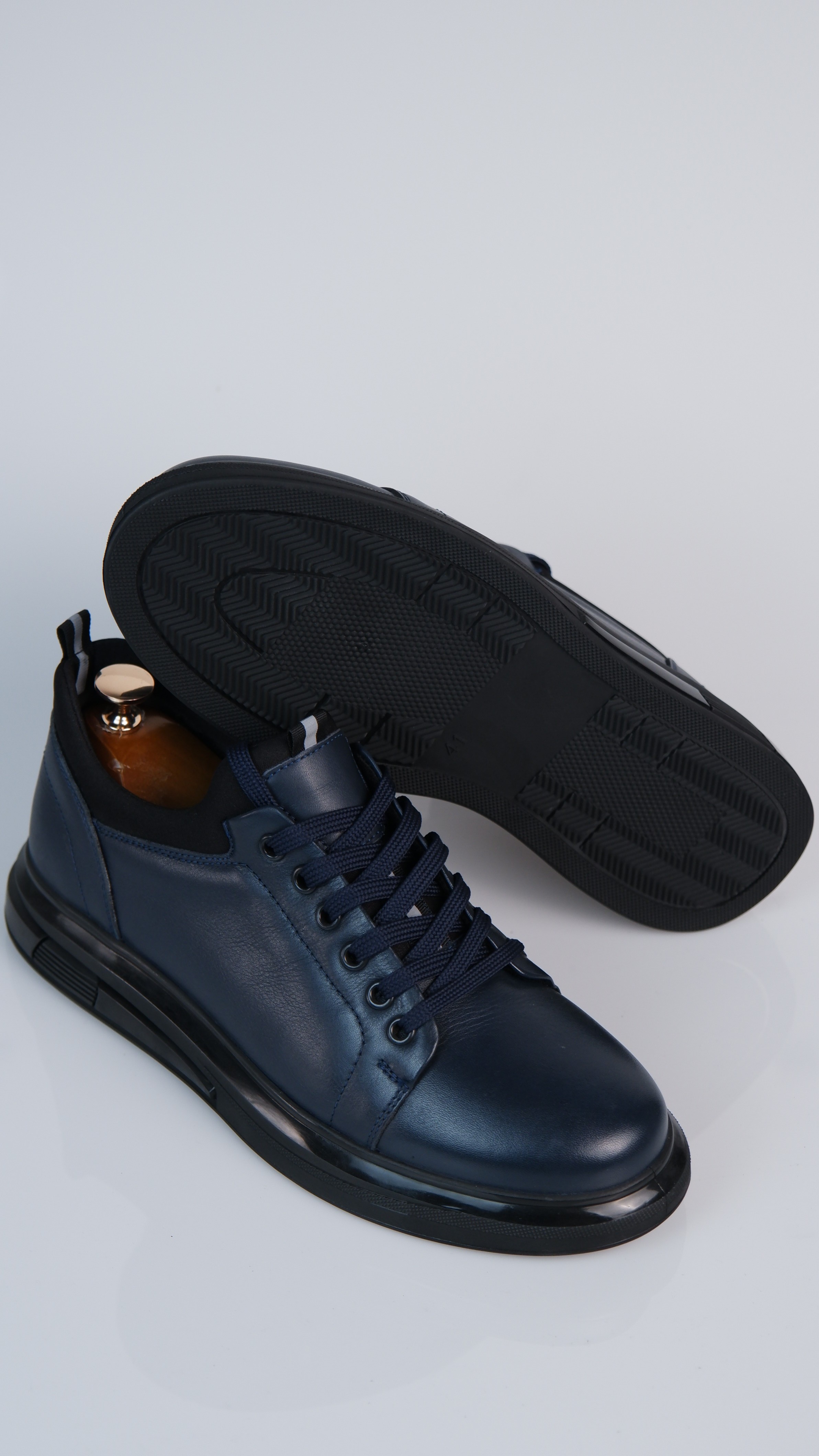 Roma Model Hakiki Natural Deri Sneaker Ayakkabı - LACİVERT