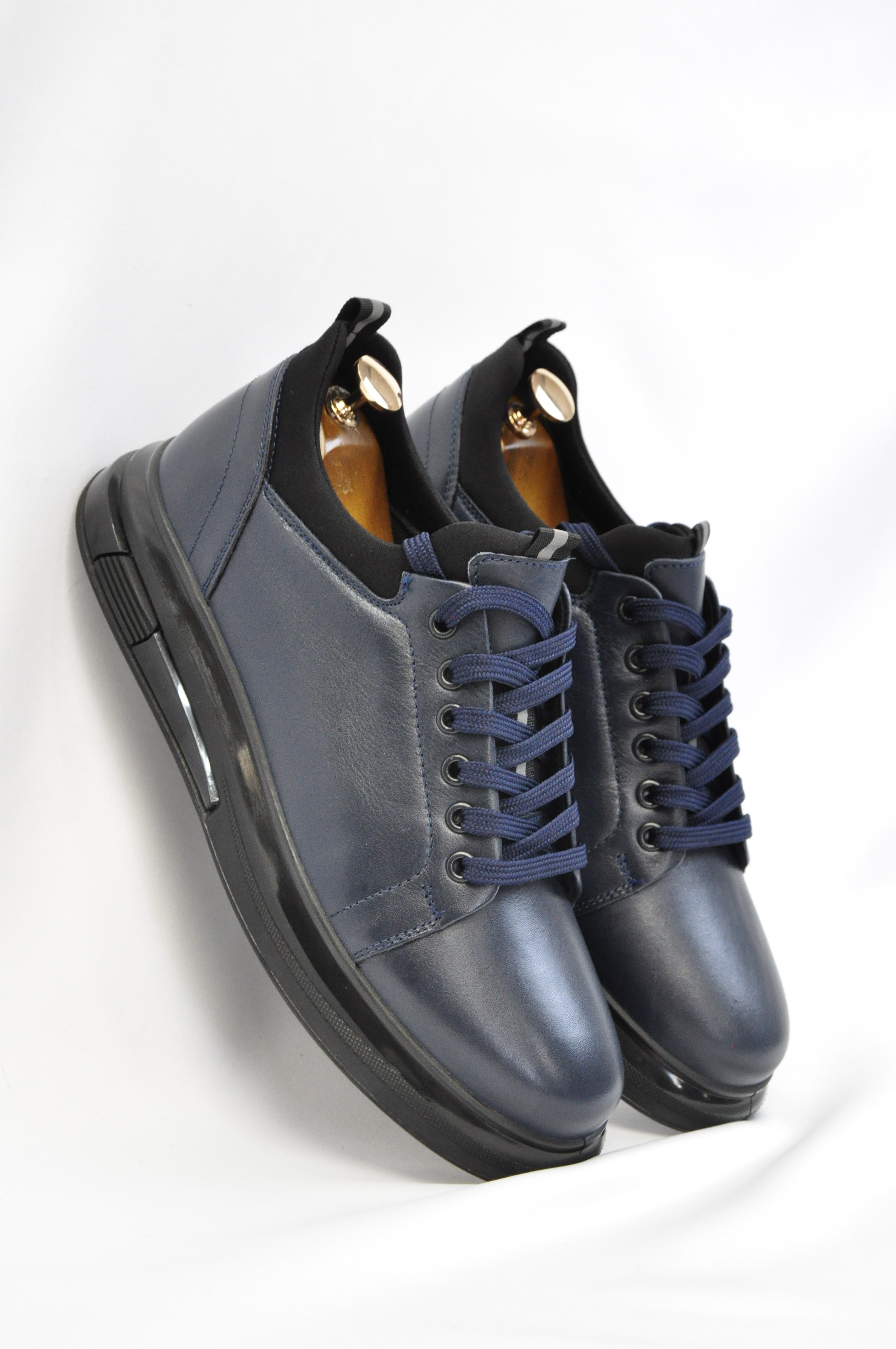 Roma Model Hakiki Natural Deri Sneaker Ayakkabı - LACİVERT