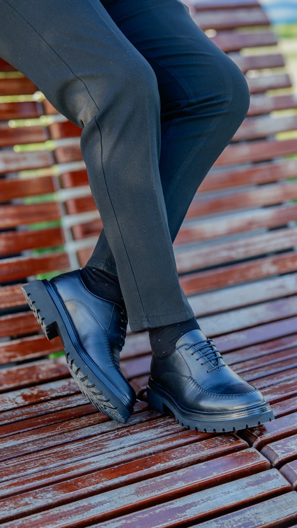 Brogue Model Haiki Natural Deri Casual Ayakkabı - Siyah