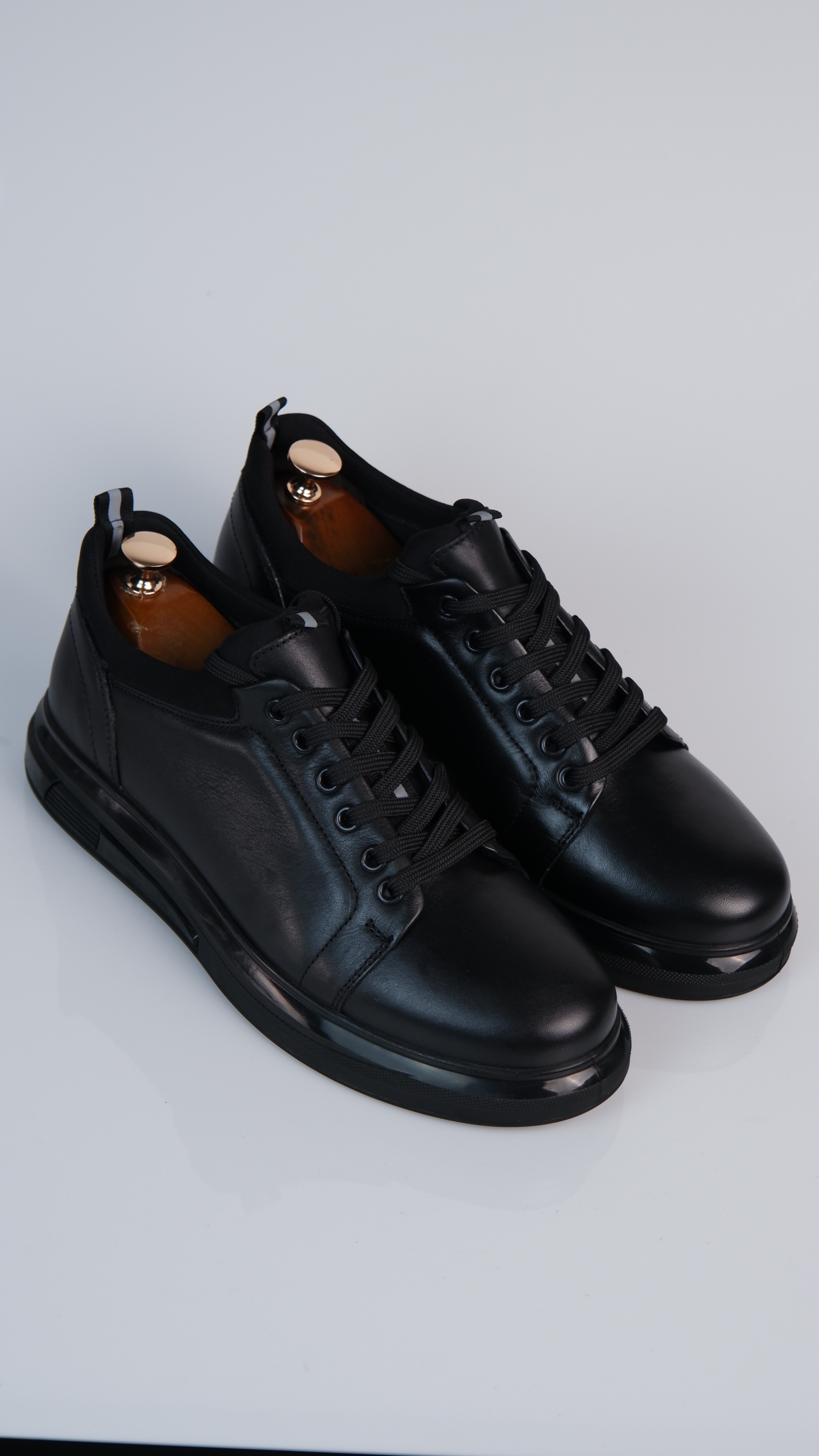Roma Model Hakiki Natural Deri Sneaker Ayakkabı - Siyah