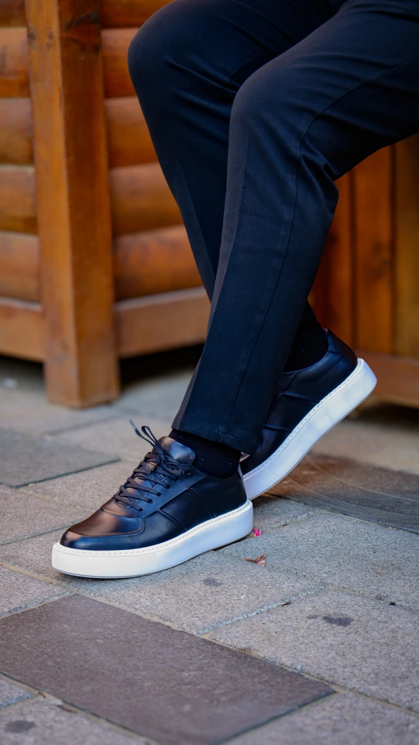 Navy Model hakiki Natural Deri Sneaker Ayakkabı