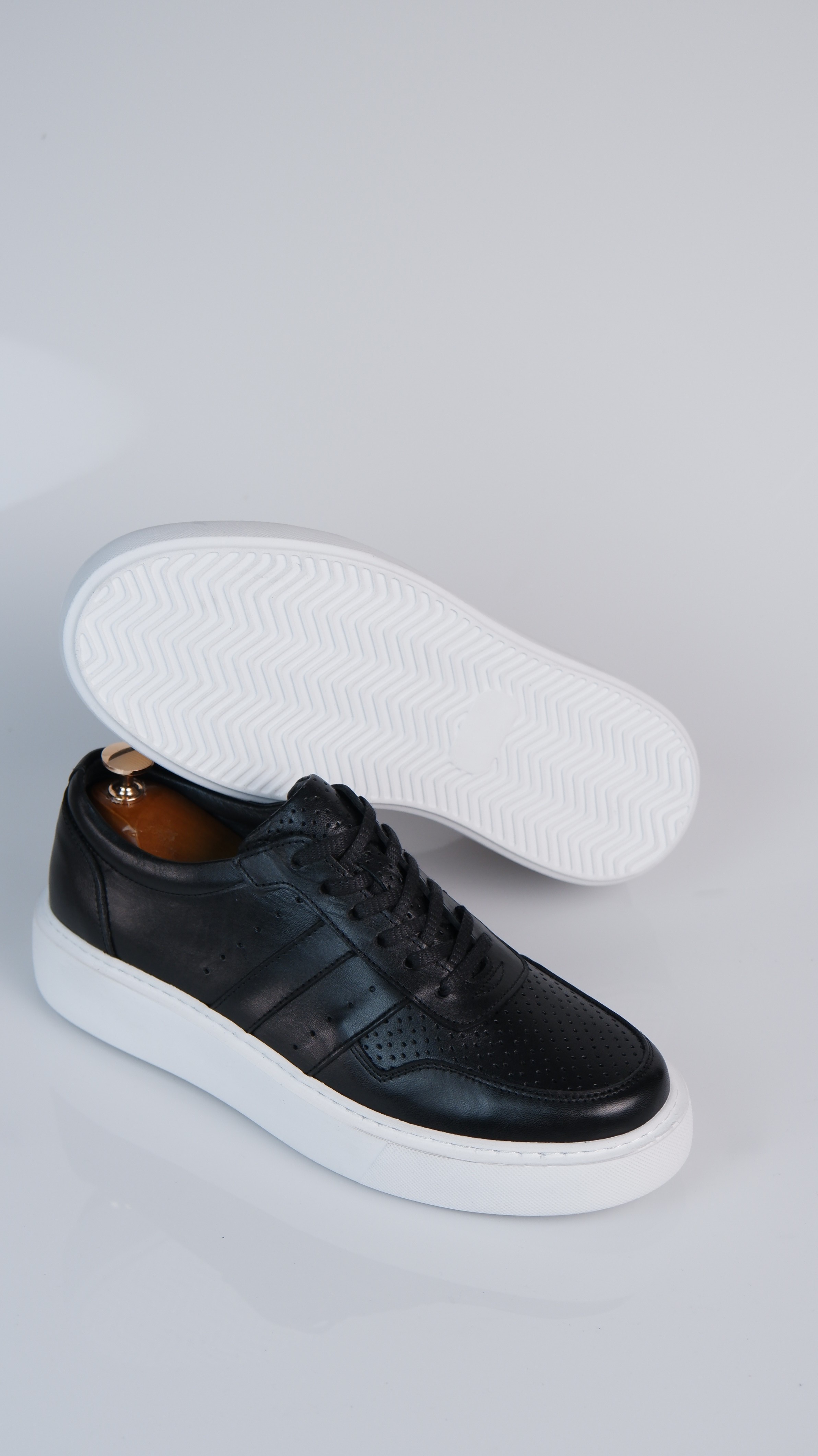 Viper Model Hakiki Natural Deri Sneaker Ayakkabı - Siyah