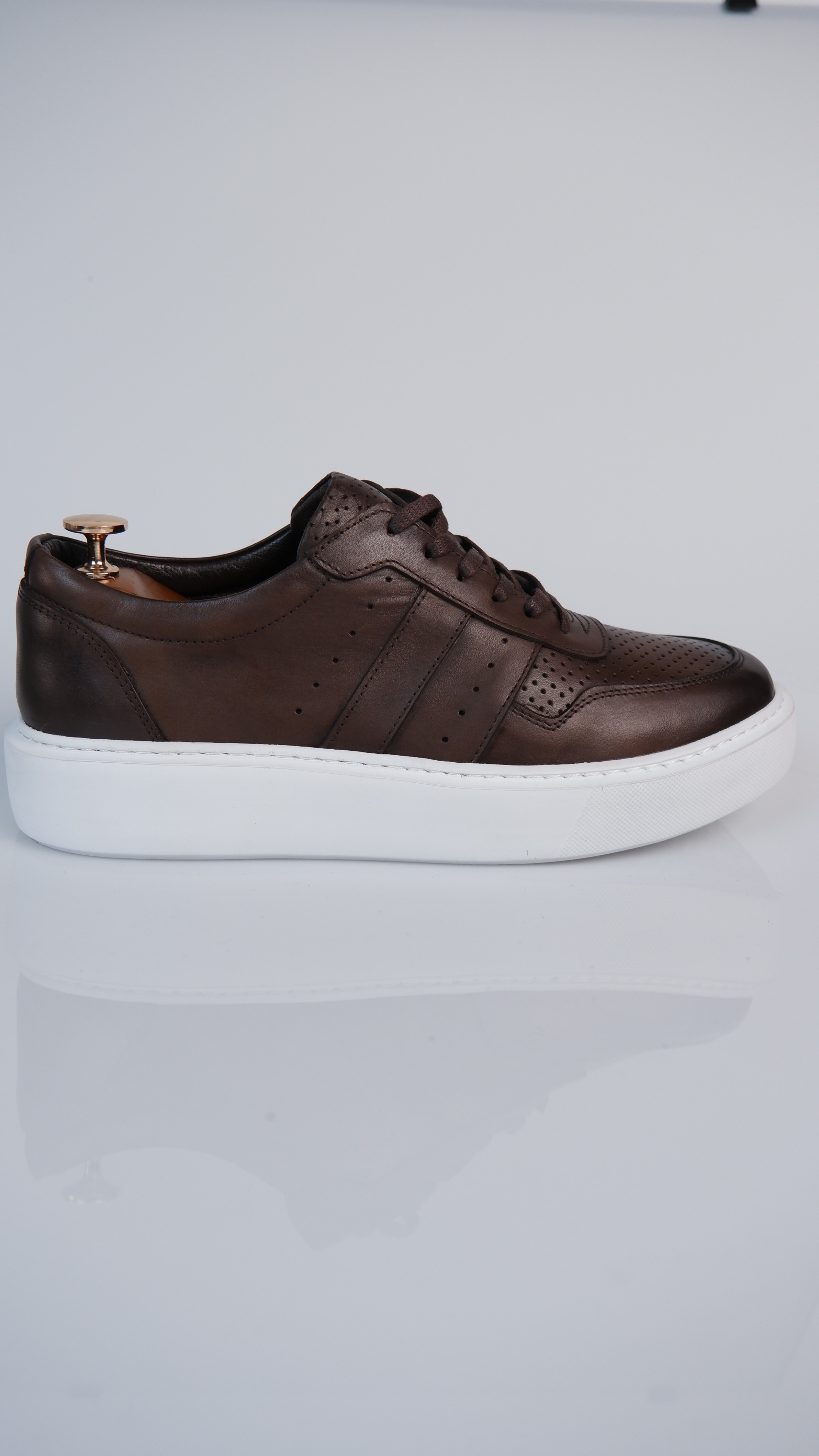 Viper Model Hakiki Natural Deri Sneaker Ayakkabı - Kahverengi