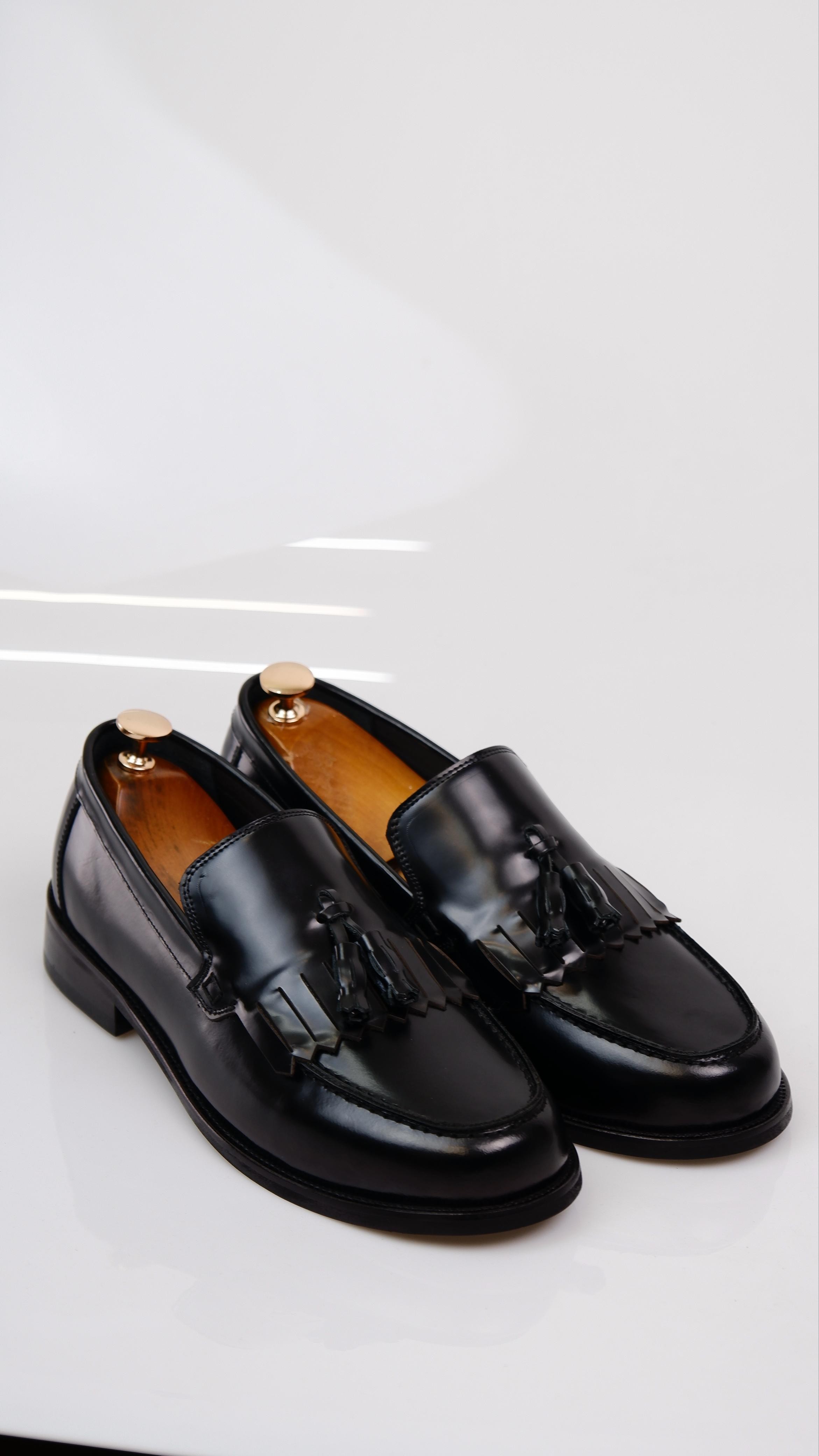 Step Model Hakiki Natural Açma Deri Loafer Ayakkabı - Siyah