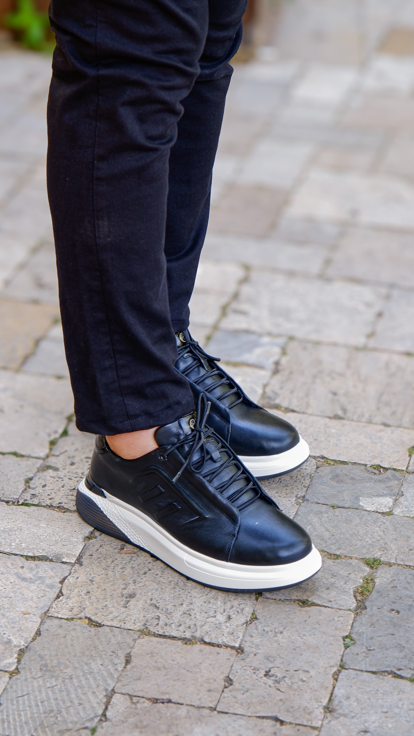 Claw Model Hakiki Natural Deri Köpük Comfort Taban Sneaker Ayakkabı - Siyah