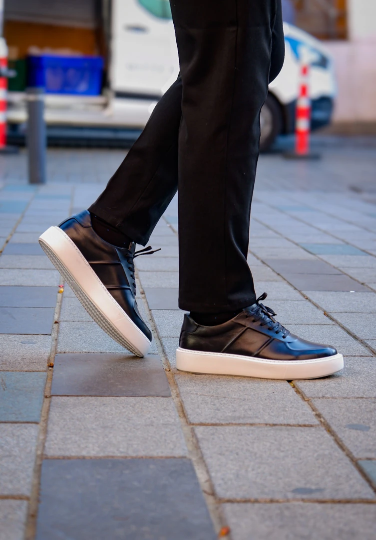 Navy Model hakiki Natural Deri Sneaker Ayakkabı