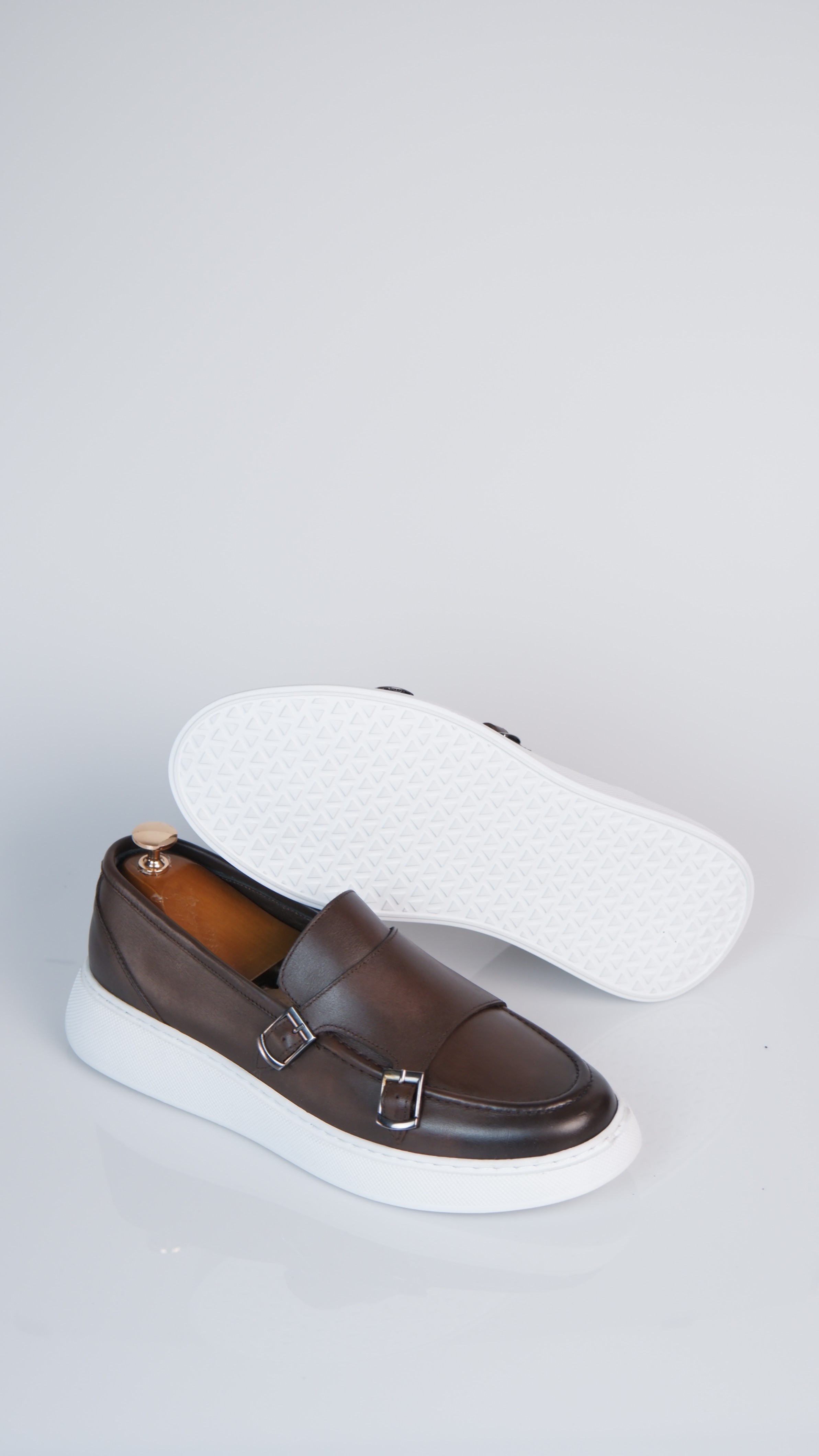 Cait Model Hakiki Natural Deri Casual Ayakkabı - Kahverengi