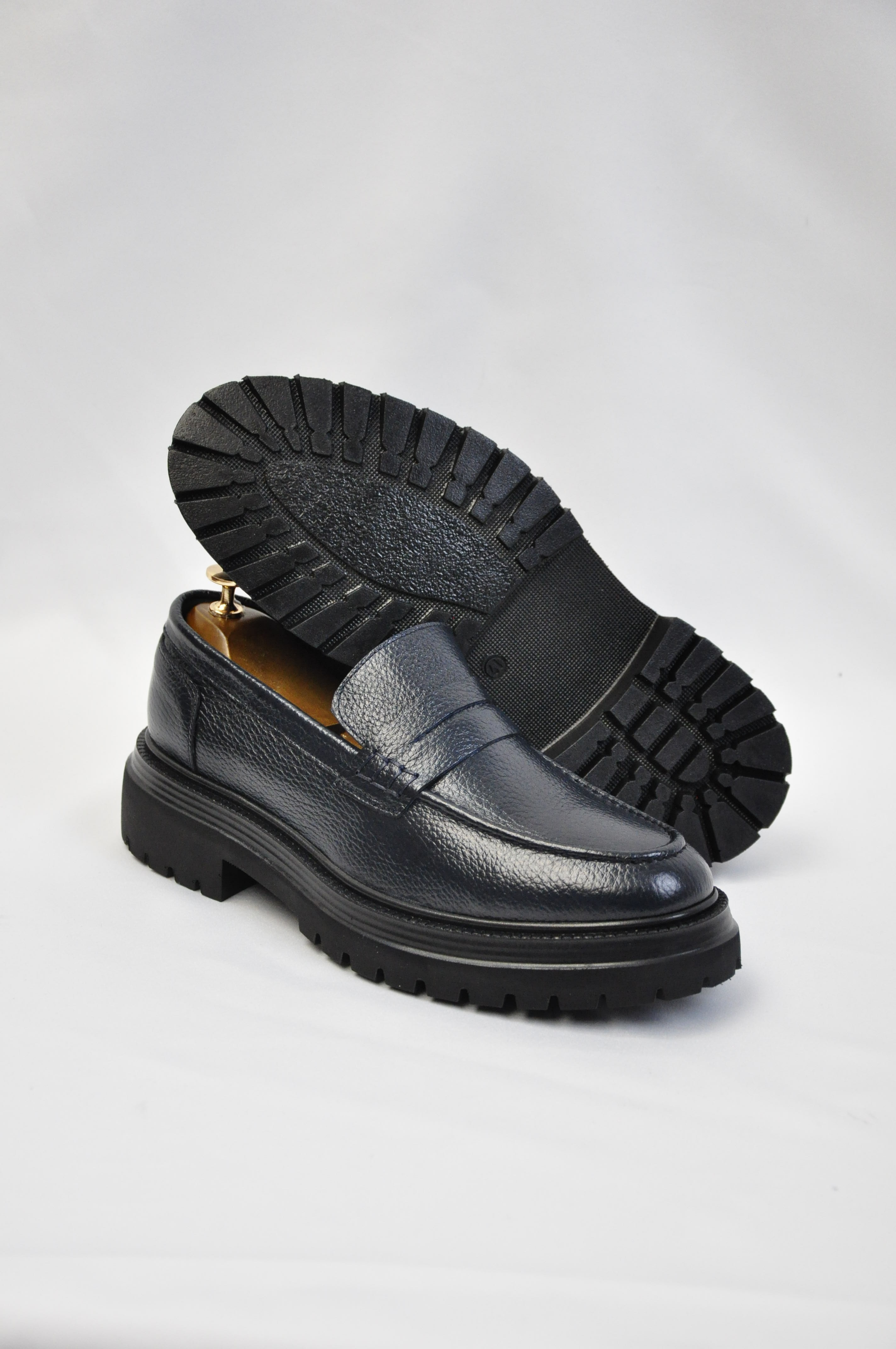 Silva Model Hakiki Natural Floater Deri Casual Ayakkabı - LACİVERT