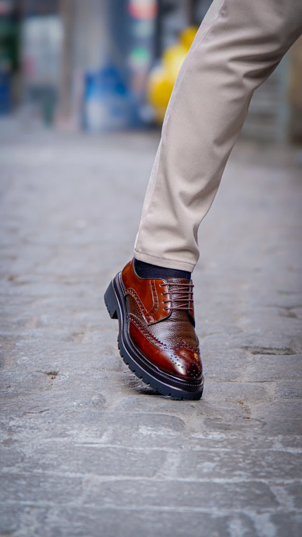 Royalton Model Hakiki Açma Kombinasyon Deri Casual Ayakkabı