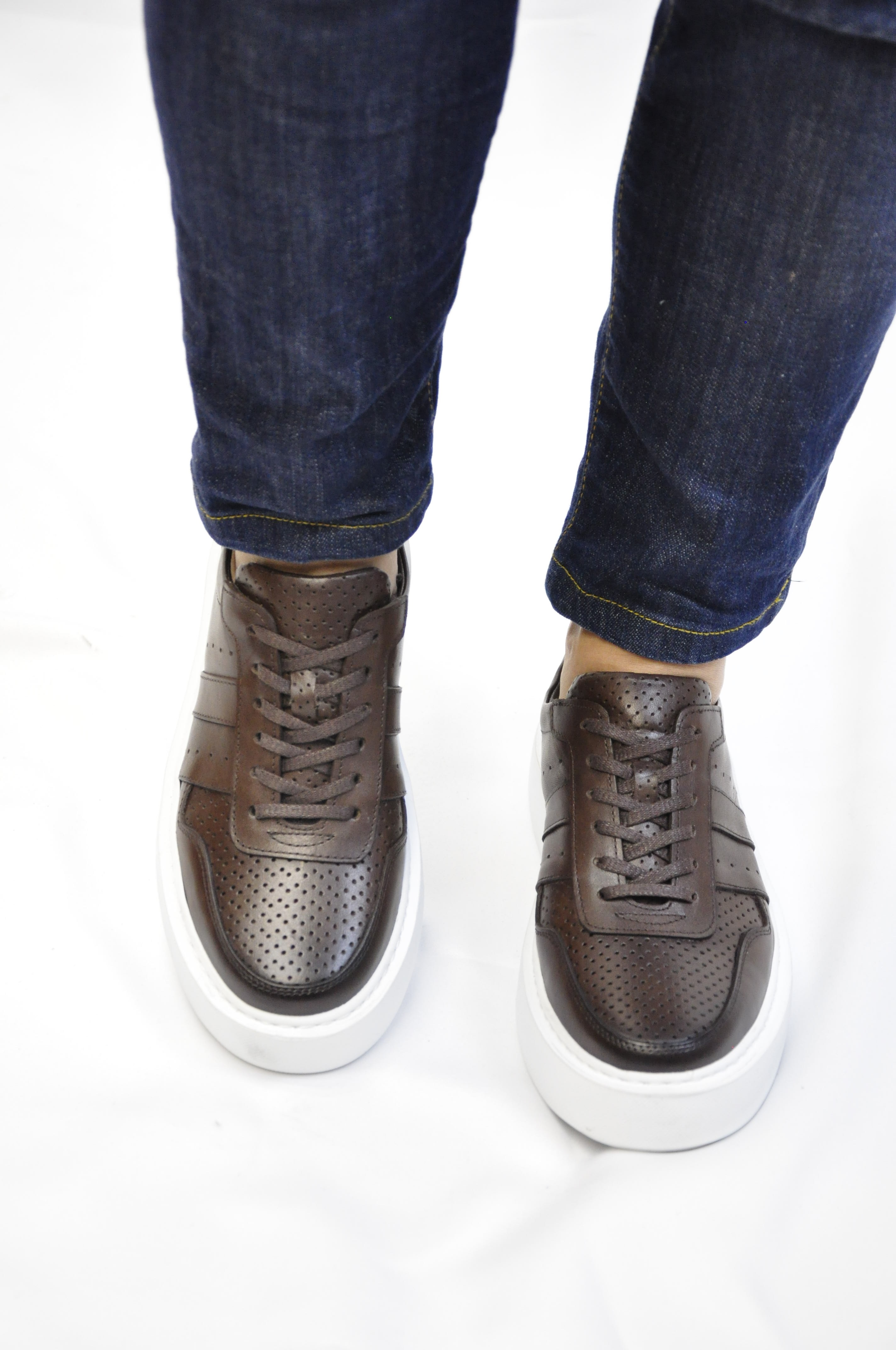 Viper Model Hakiki Natural Deri Sneaker Ayakkabı - Kahverengi