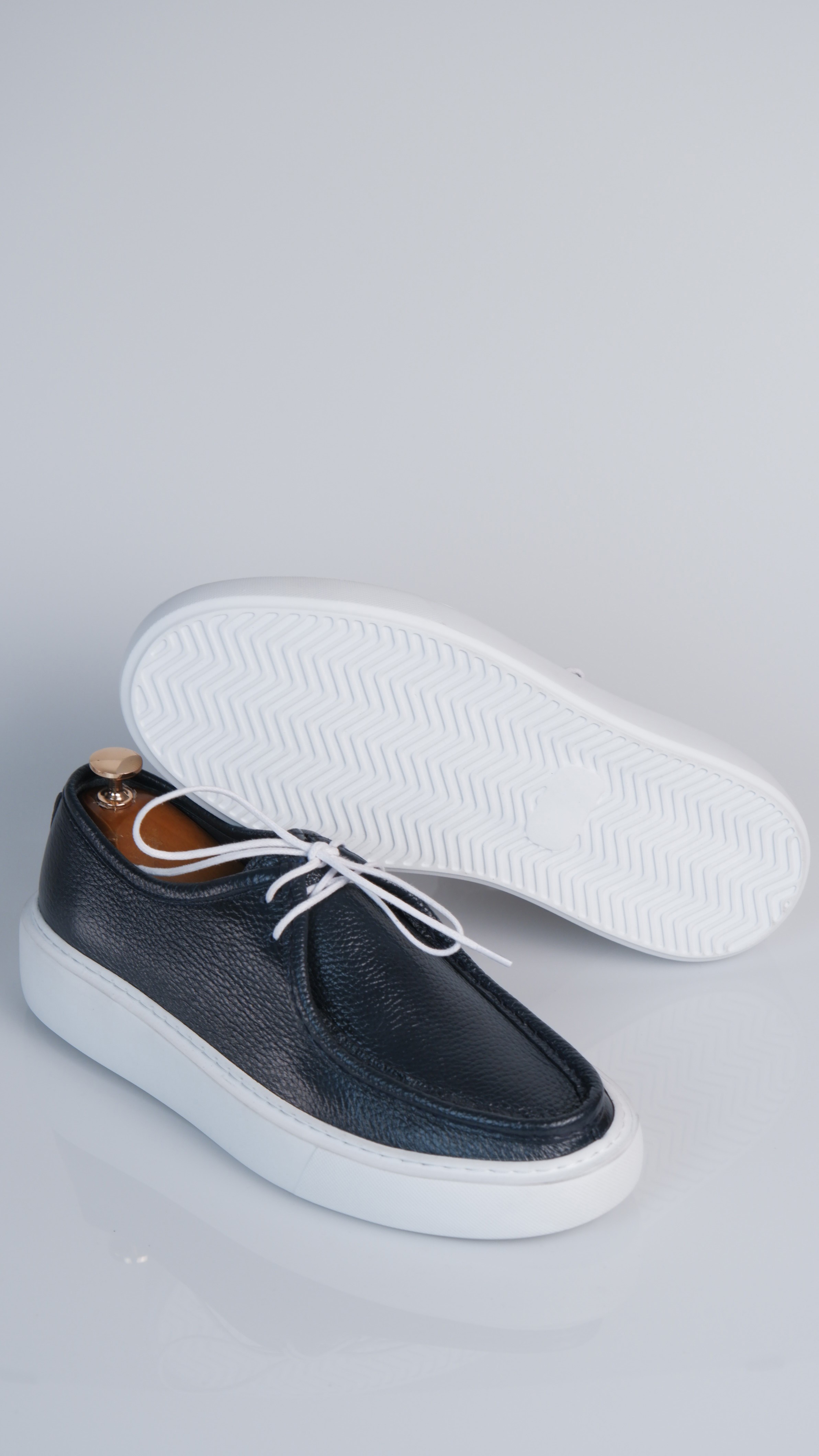 Leo Model Hakiki Natural Floater Deri Loafer Ayakkabı - LACİVERT