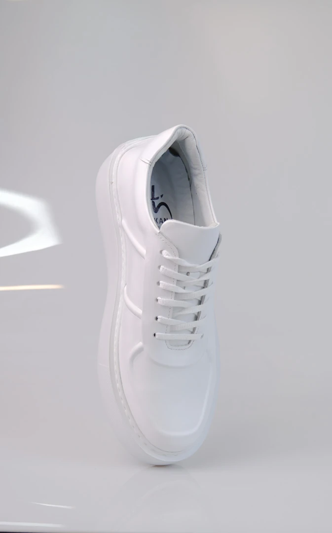 Navy Model hakiki Natural Deri Sneaker Ayakkabı - Beyaz