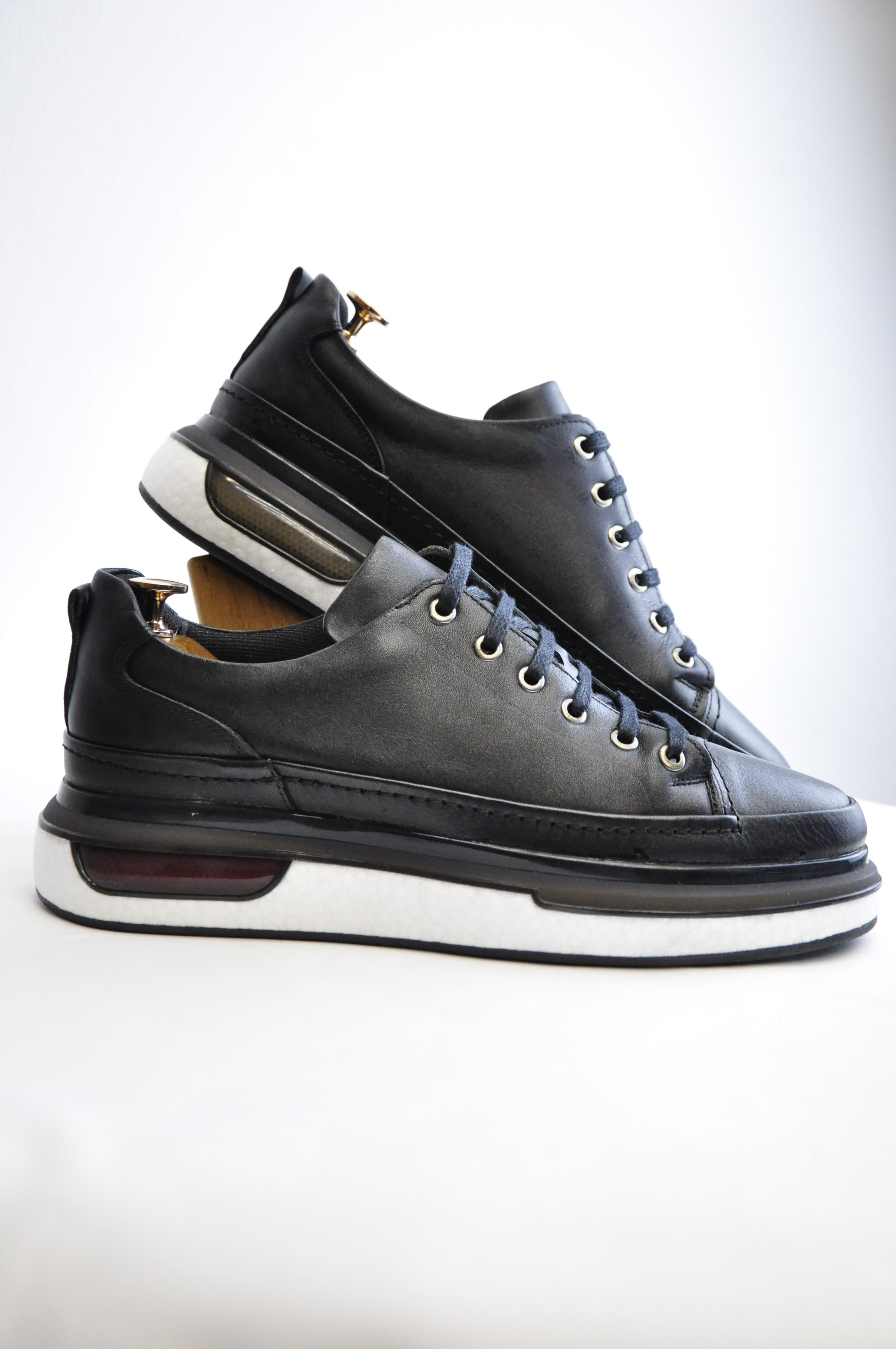 Pekin Model Hakiki Natural Deri Sneaker Ayakkabı - Siyah