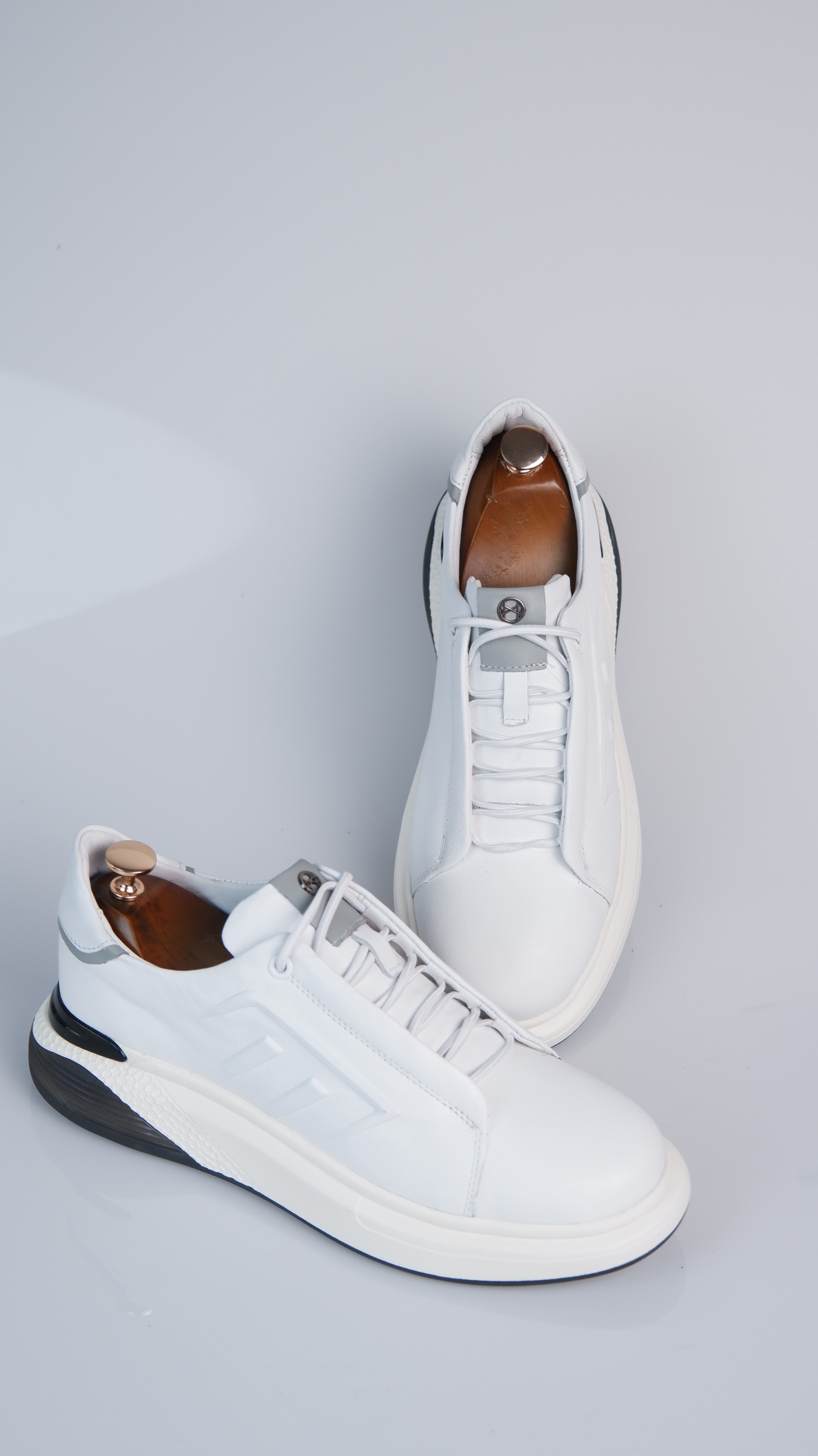 Claw Model Hakiki Natural Deri Köpük Comfort Taban Sneaker Ayakkabı - Grii