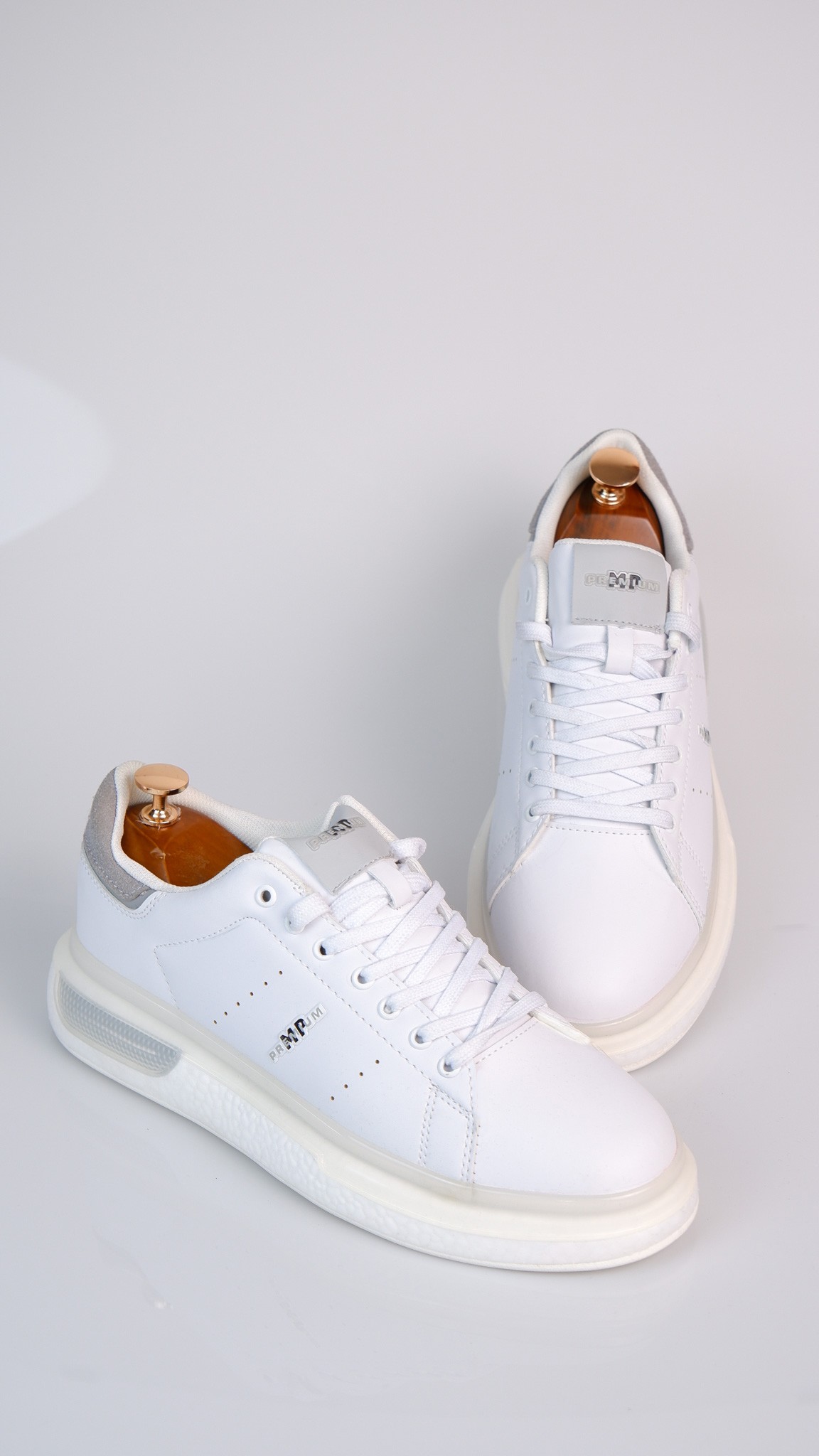 Pekin Model Hakiki Natural Deri Sneaker Ayakkabı - Grii