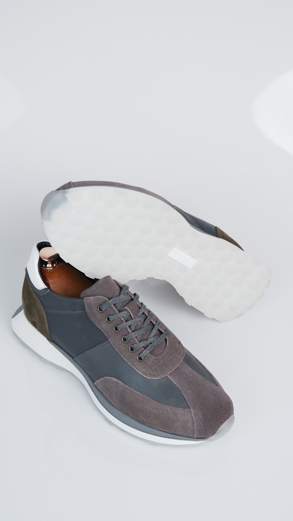 Pirlo Model Hakiki Natural Kombinasyon Deri Sneaker Ayakkabı