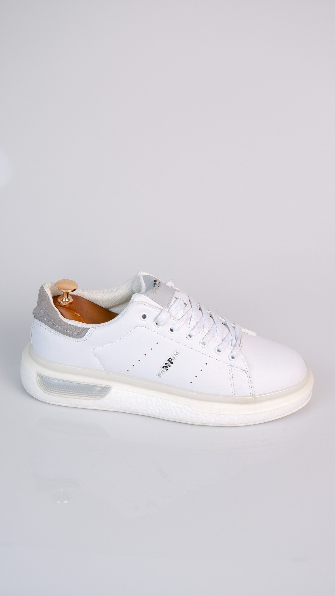 Pekin Model Hakiki Natural Deri Sneaker Ayakkabı - Grii