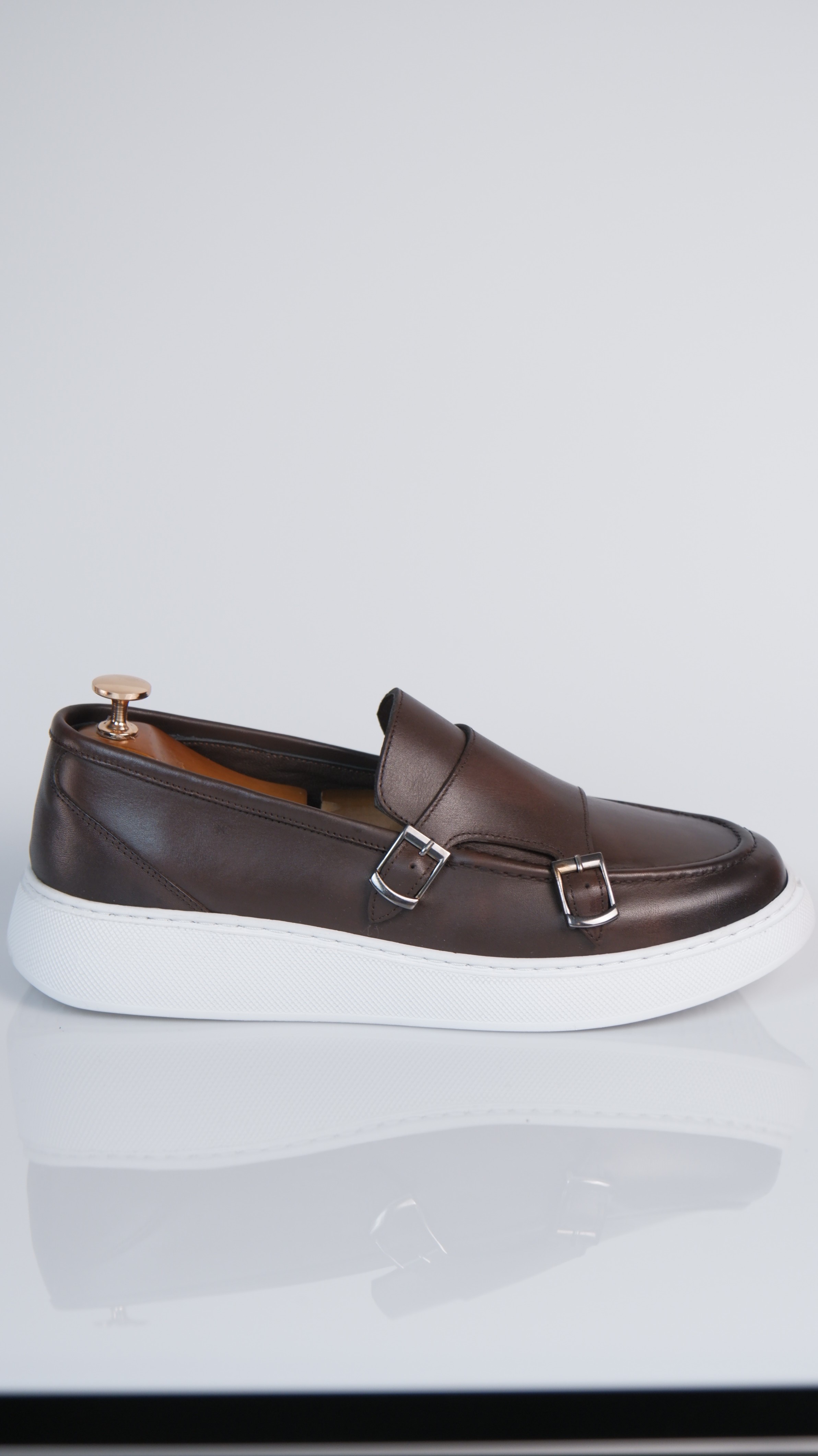 Cait Model Hakiki Natural Deri Casual Ayakkabı - Kahverengi
