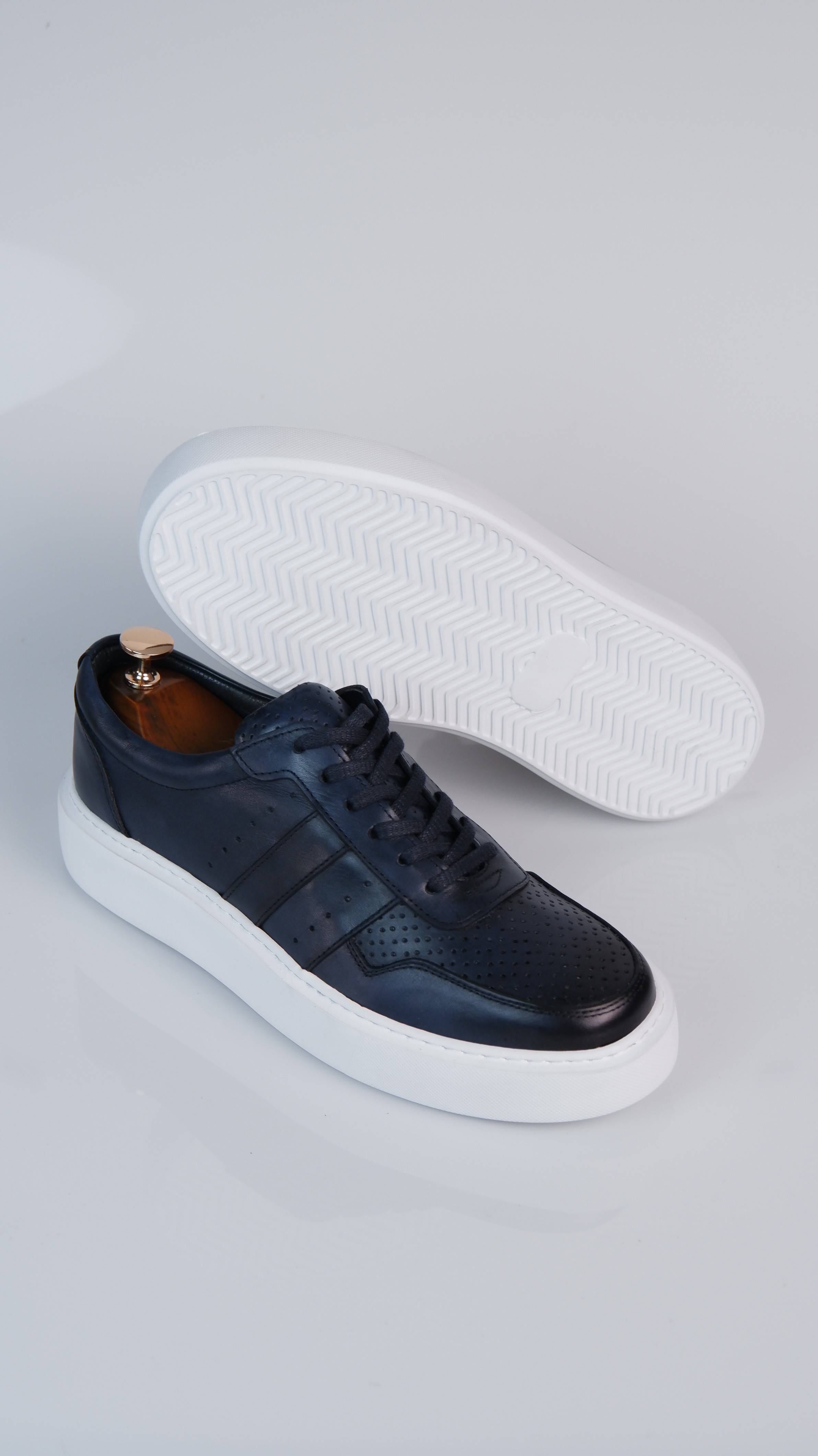 Viper Model Hakiki Natural Deri Sneaker Ayakkabı - LACİVERT