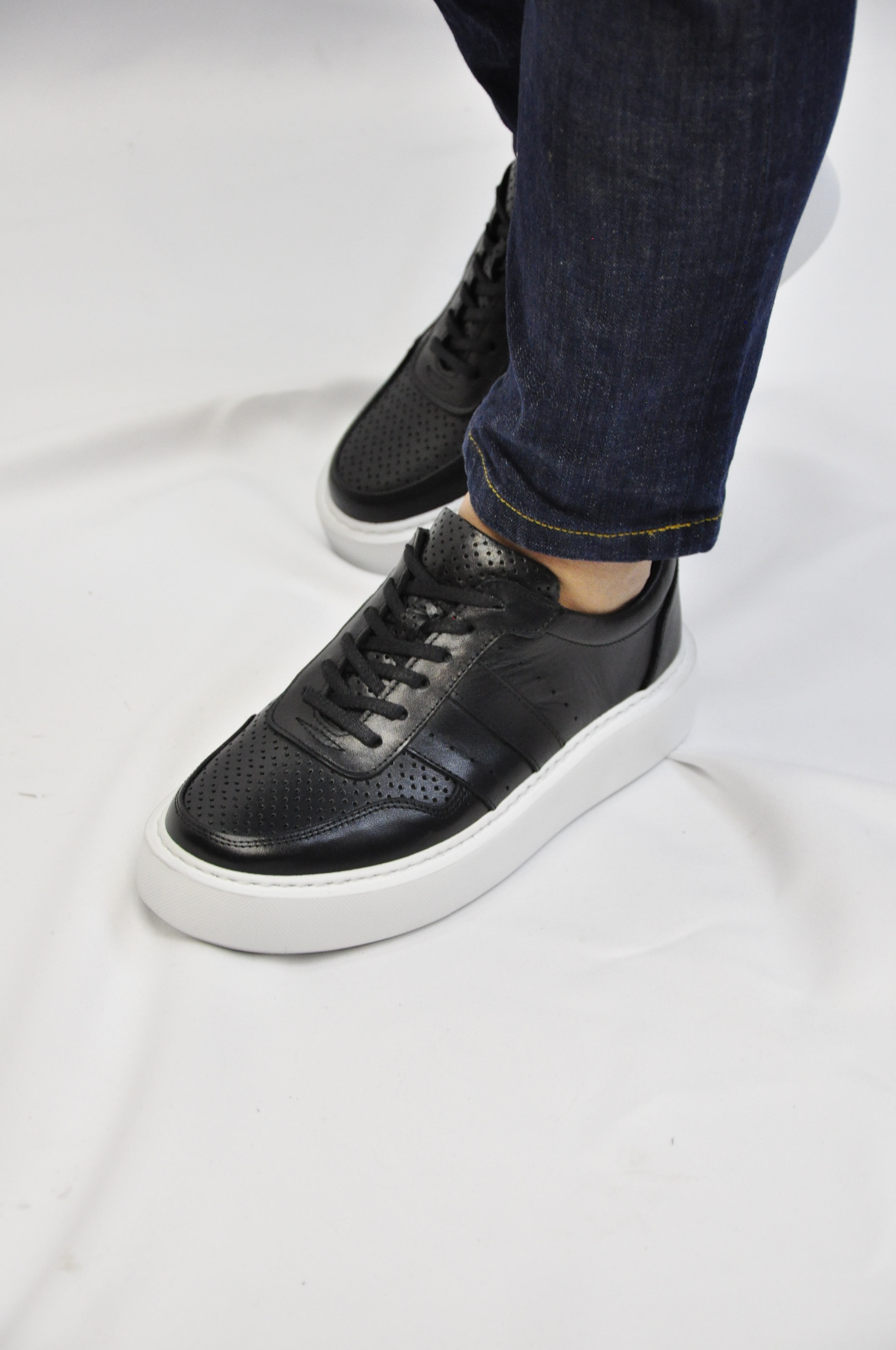 Viper Model Hakiki Natural Deri Sneaker Ayakkabı - Siyah