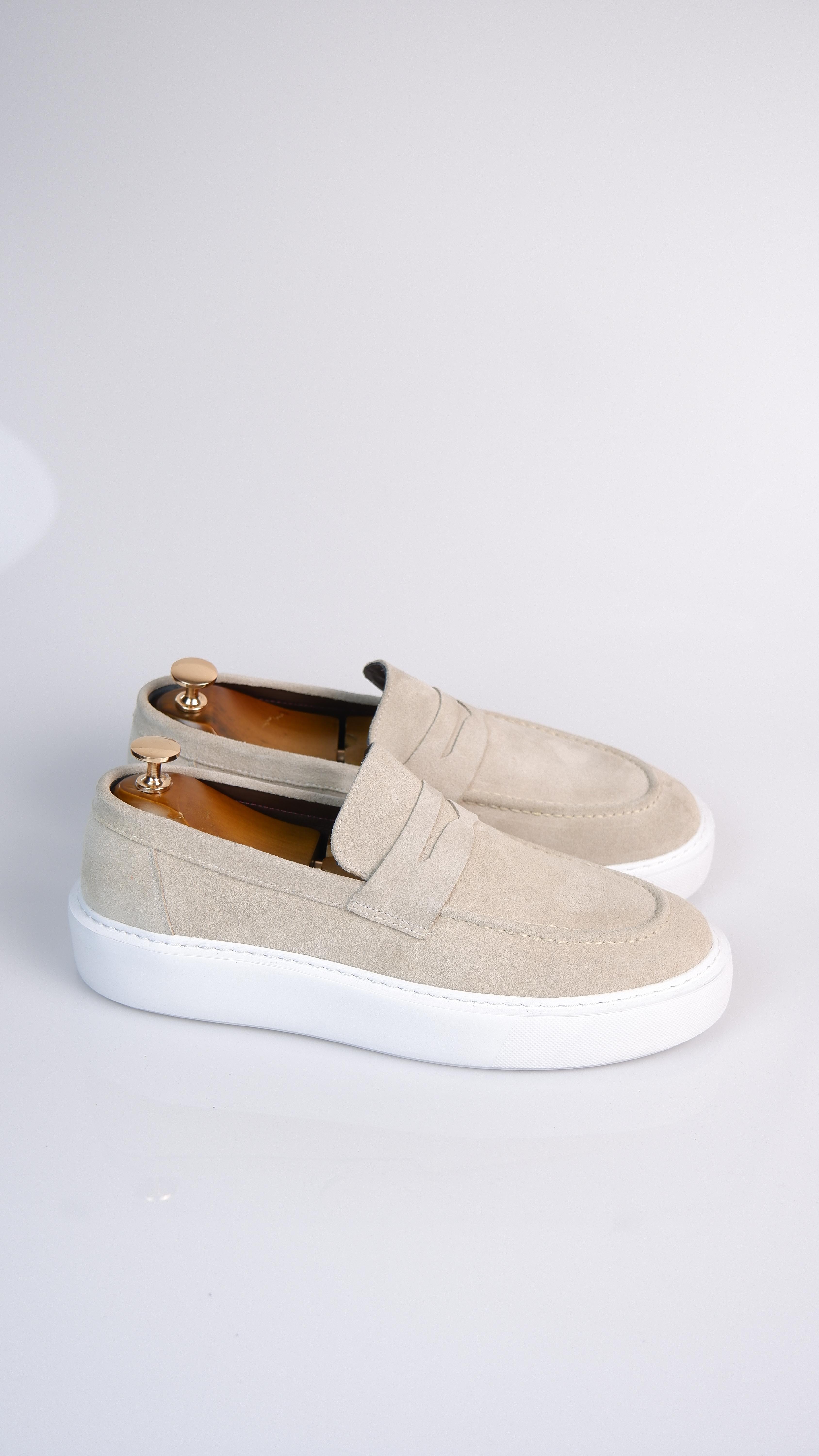 Dumas Model Hakiki Natural Set Deri Loafer Ayakkabı - Bej