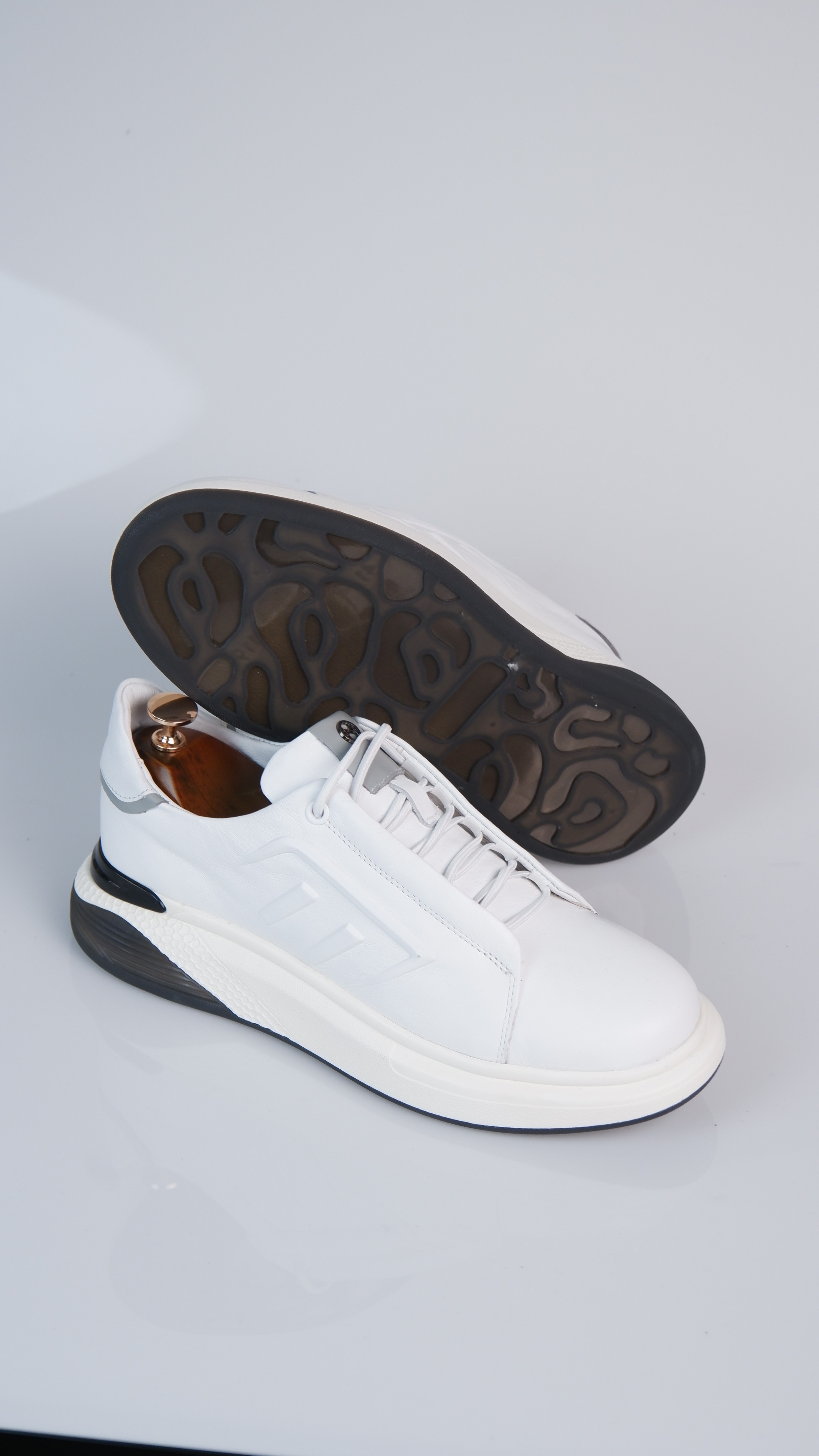 Claw Model Hakiki Natural Deri Köpük Comfort Taban Sneaker Ayakkabı - Grii
