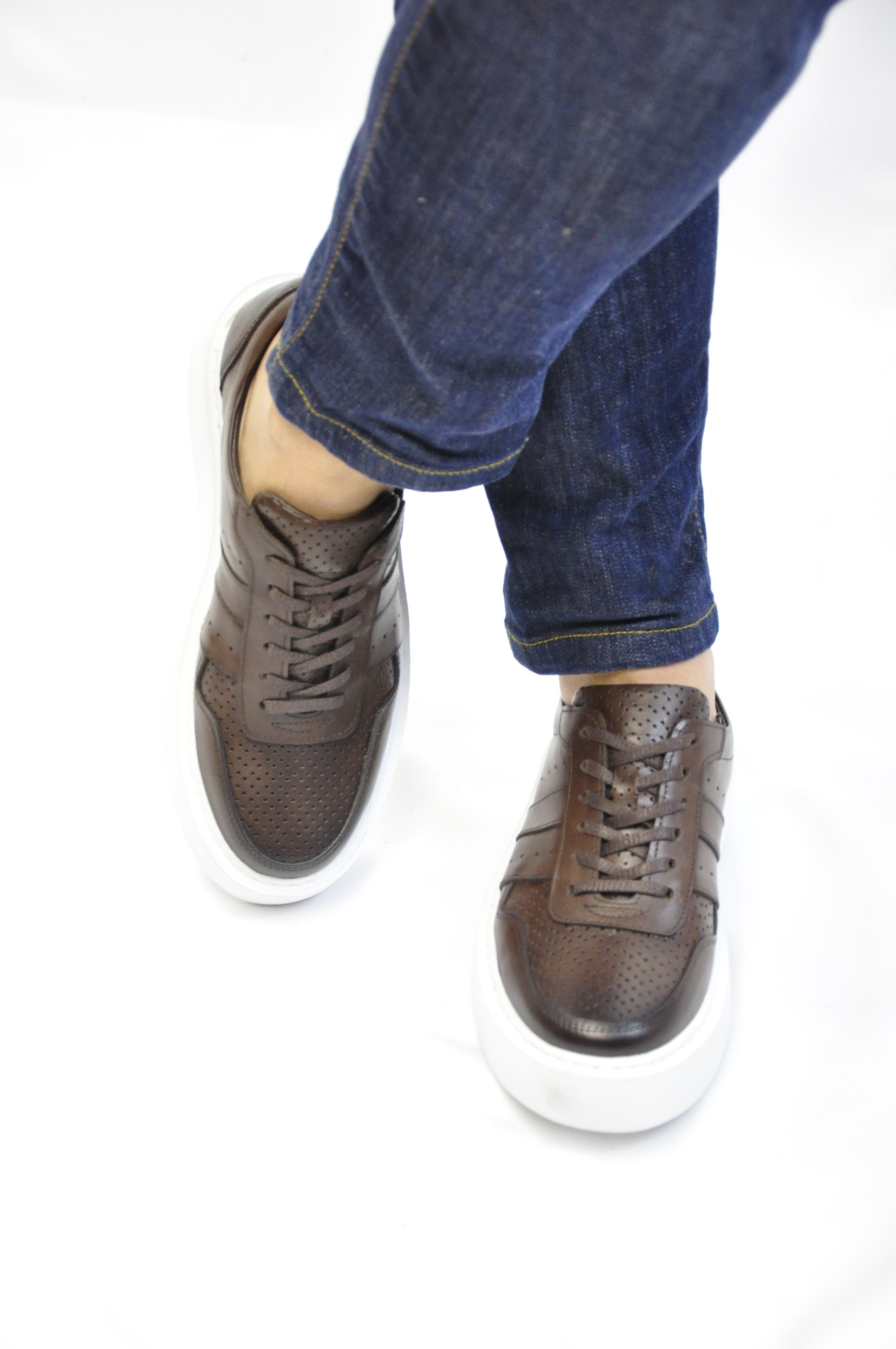 Viper Model Hakiki Natural Deri Sneaker Ayakkabı - Kahverengi